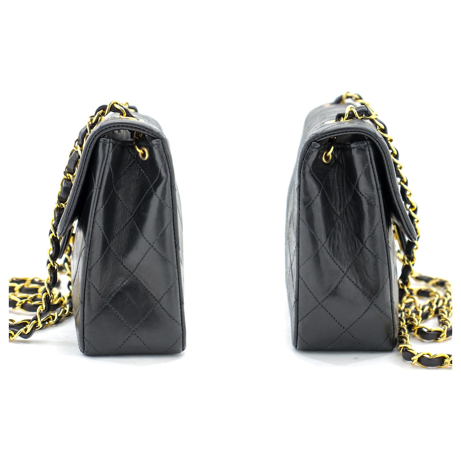 Chanel Mini Square Small Chain Shoulder Bag Crossbody Black Quilt f77