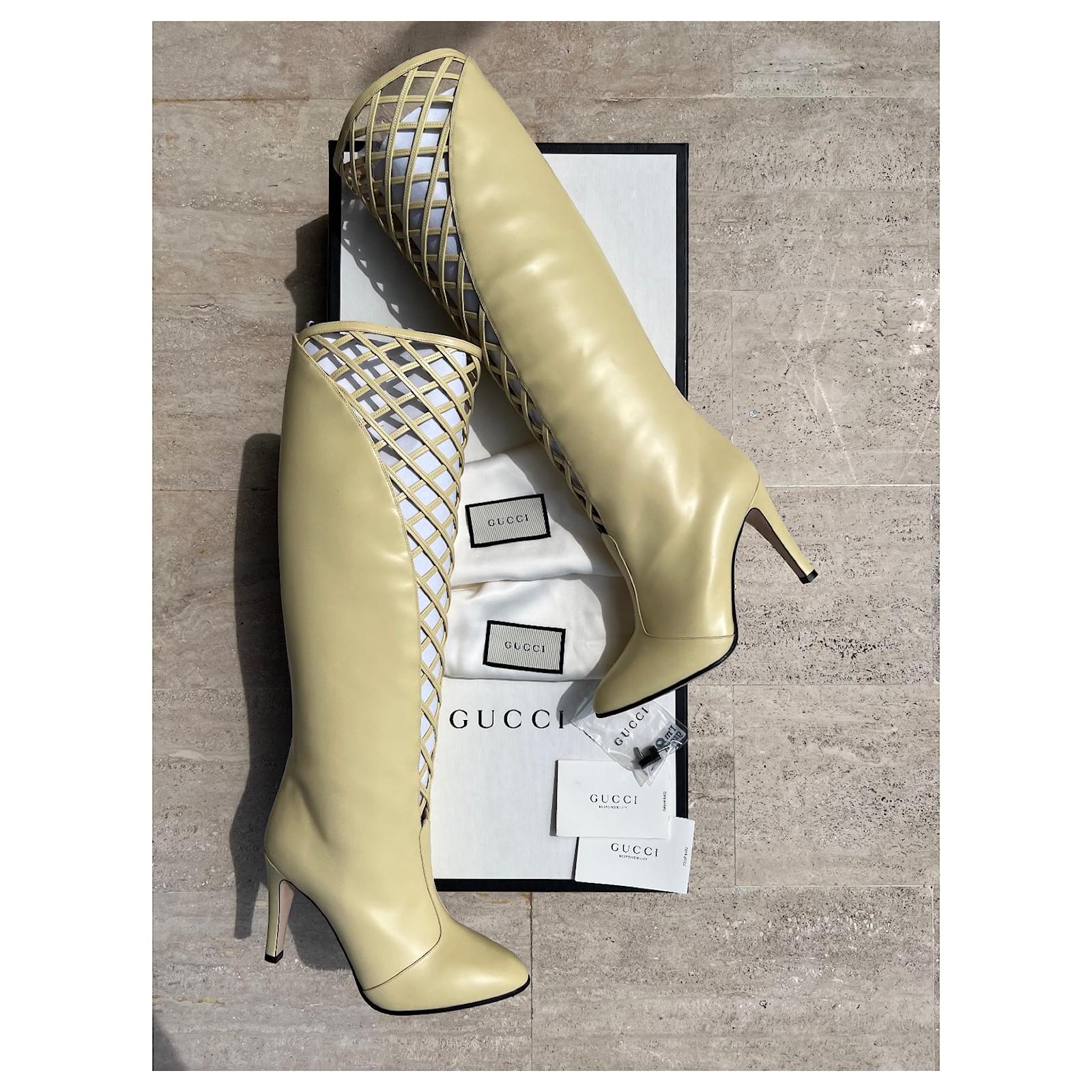 gucci cream boots