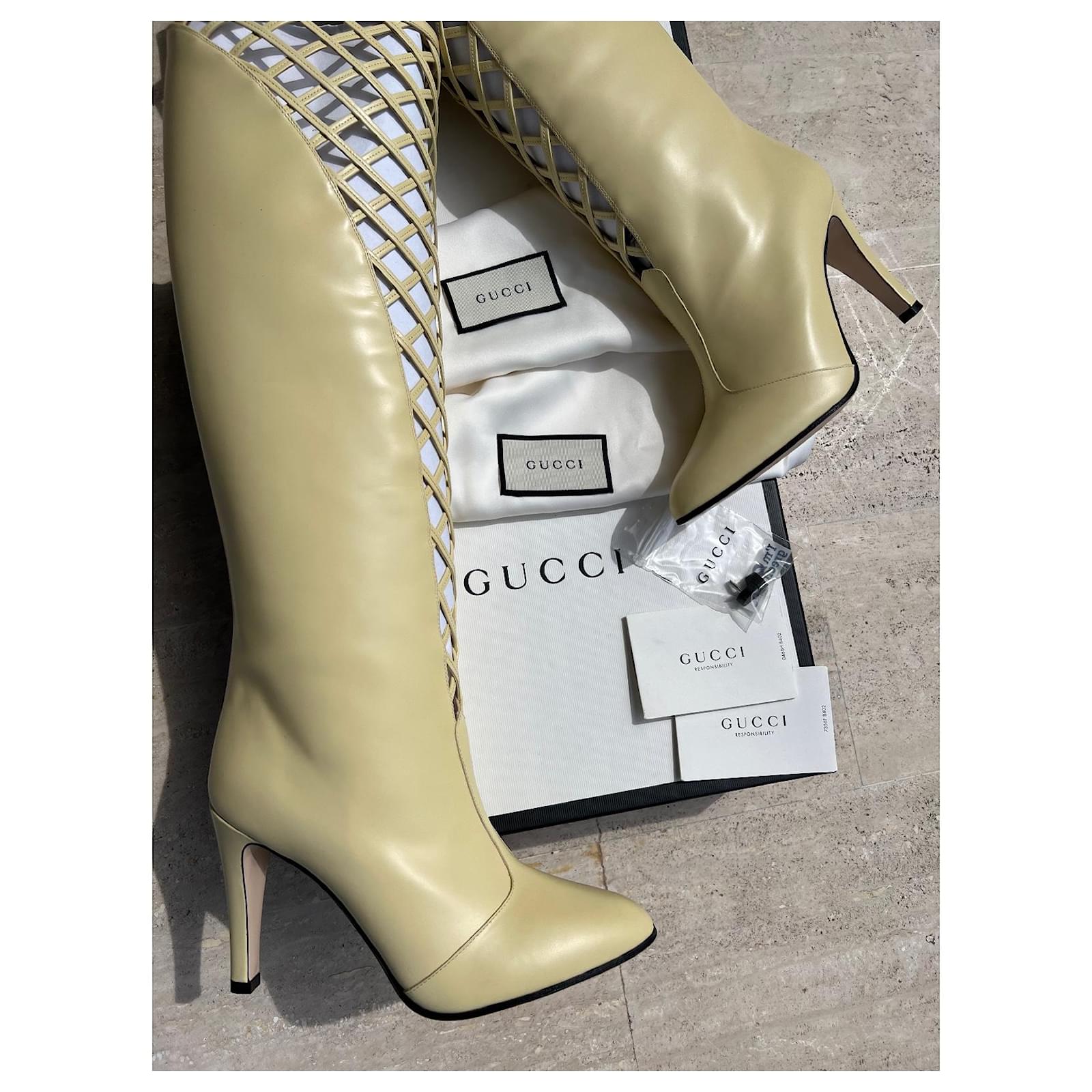 gucci cream boots