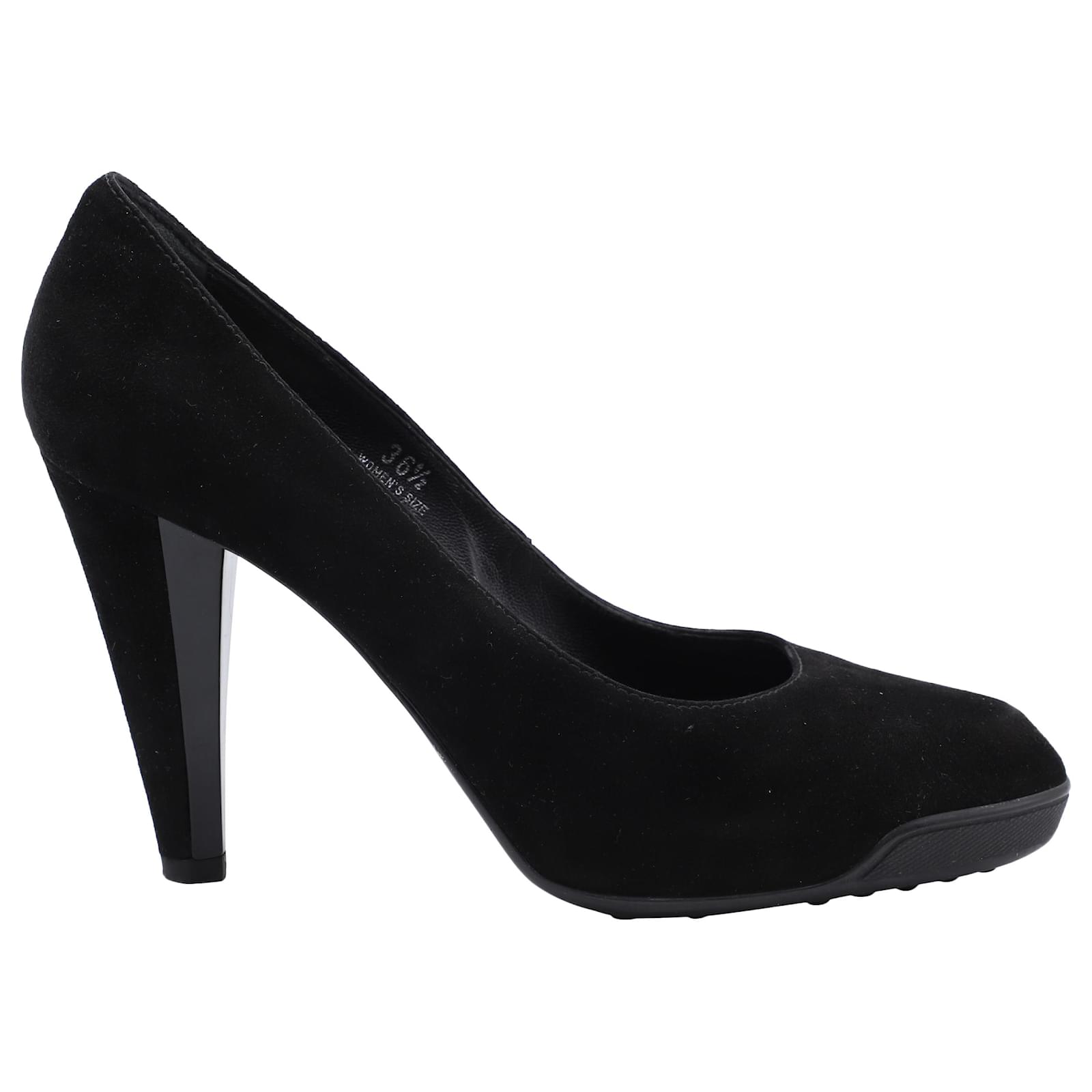 Tod's Pointy Decollete Pumps in Black Suede ref.526306 - Joli Closet