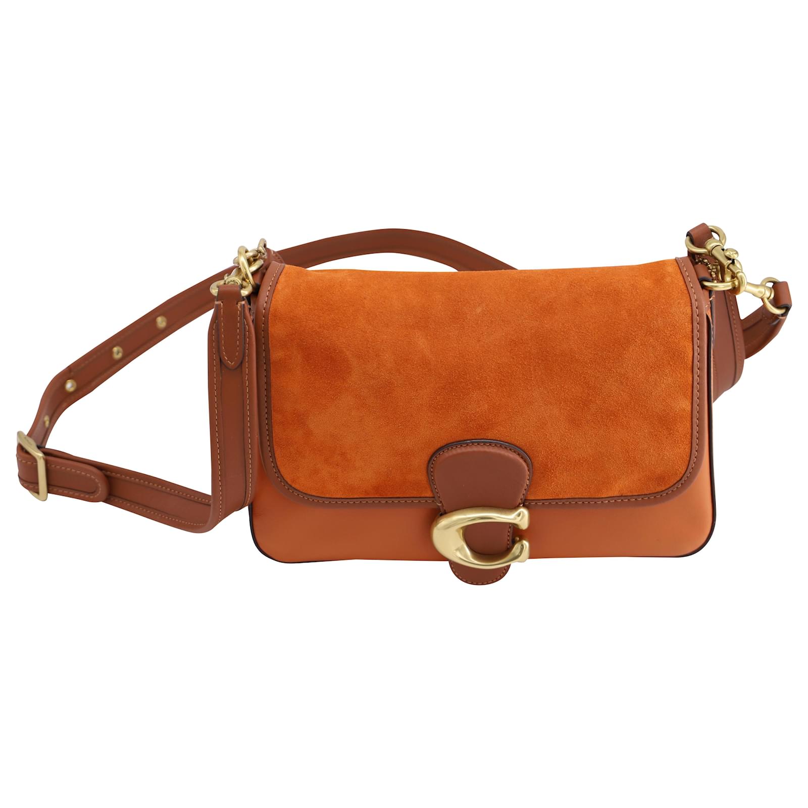 Coach Soft Tabby Shoulder Bag in Orange Suede ref.527198 Joli Closet