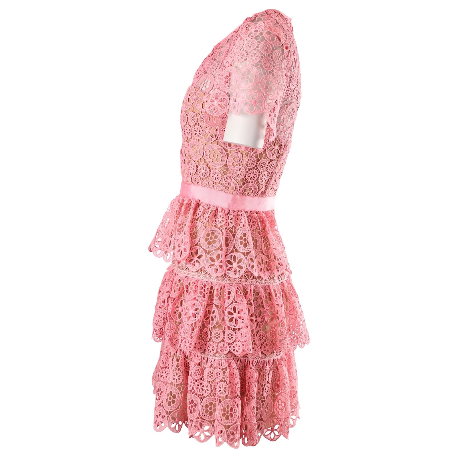chinese dress ladies Pink Lace Crystal Mini Dress main image 1