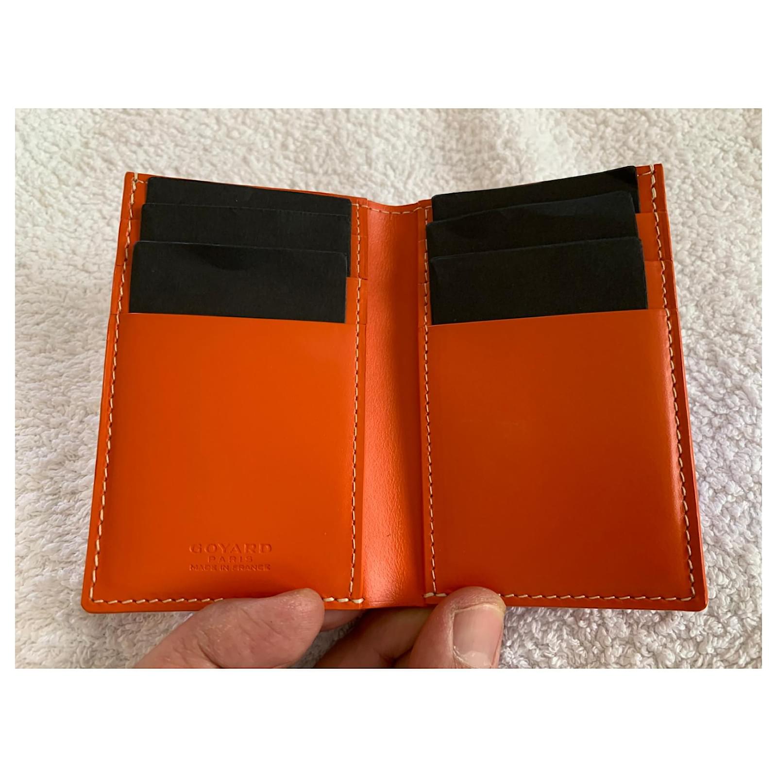 GOYARD Saint Sulpice Orange Goyardine Canvas Card Wallet Holder New Tags  Box