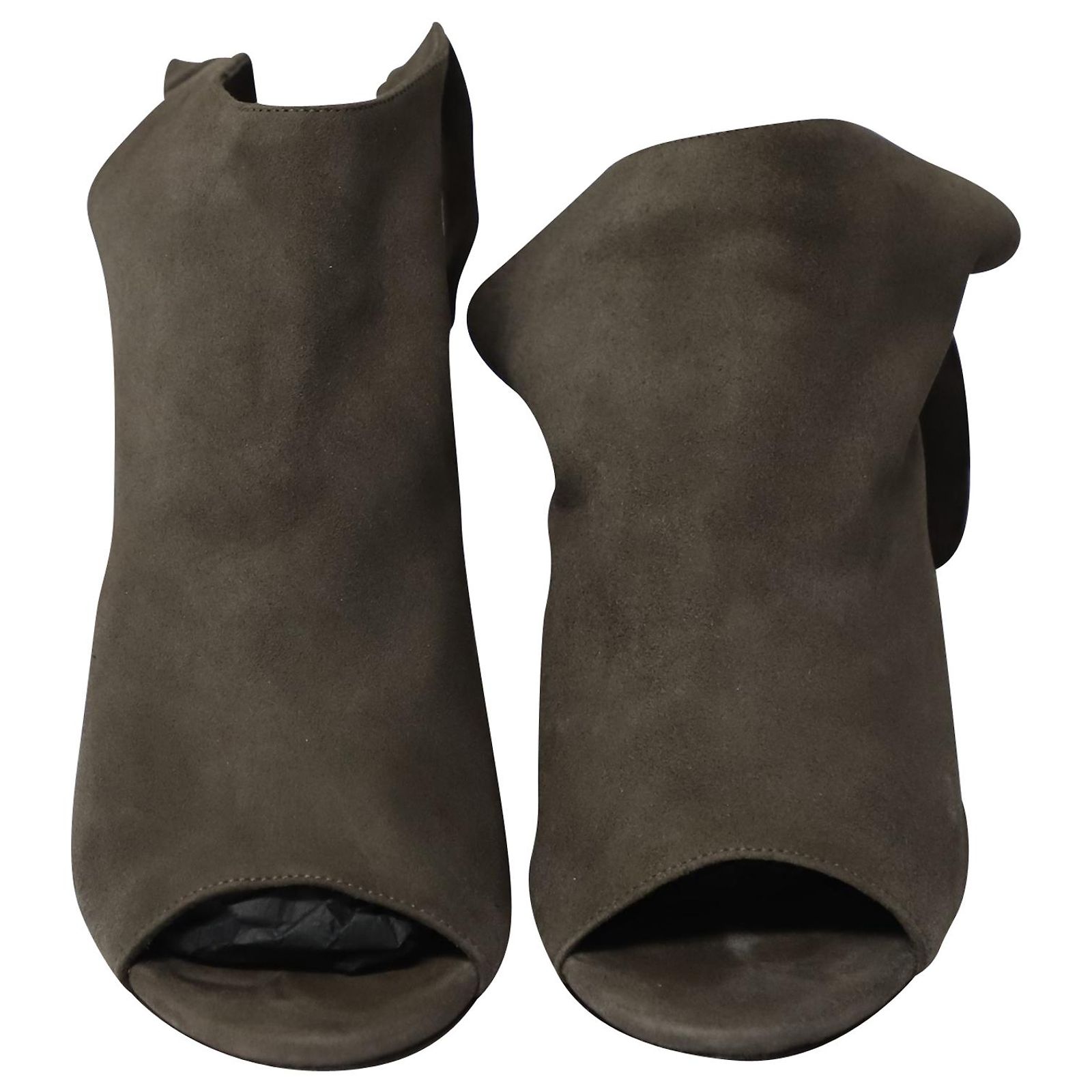 Bottines Ouvertes En Daim Steven By Steve Madden - Taille 9 US - Talon Haut Bloc - CHESTNUT