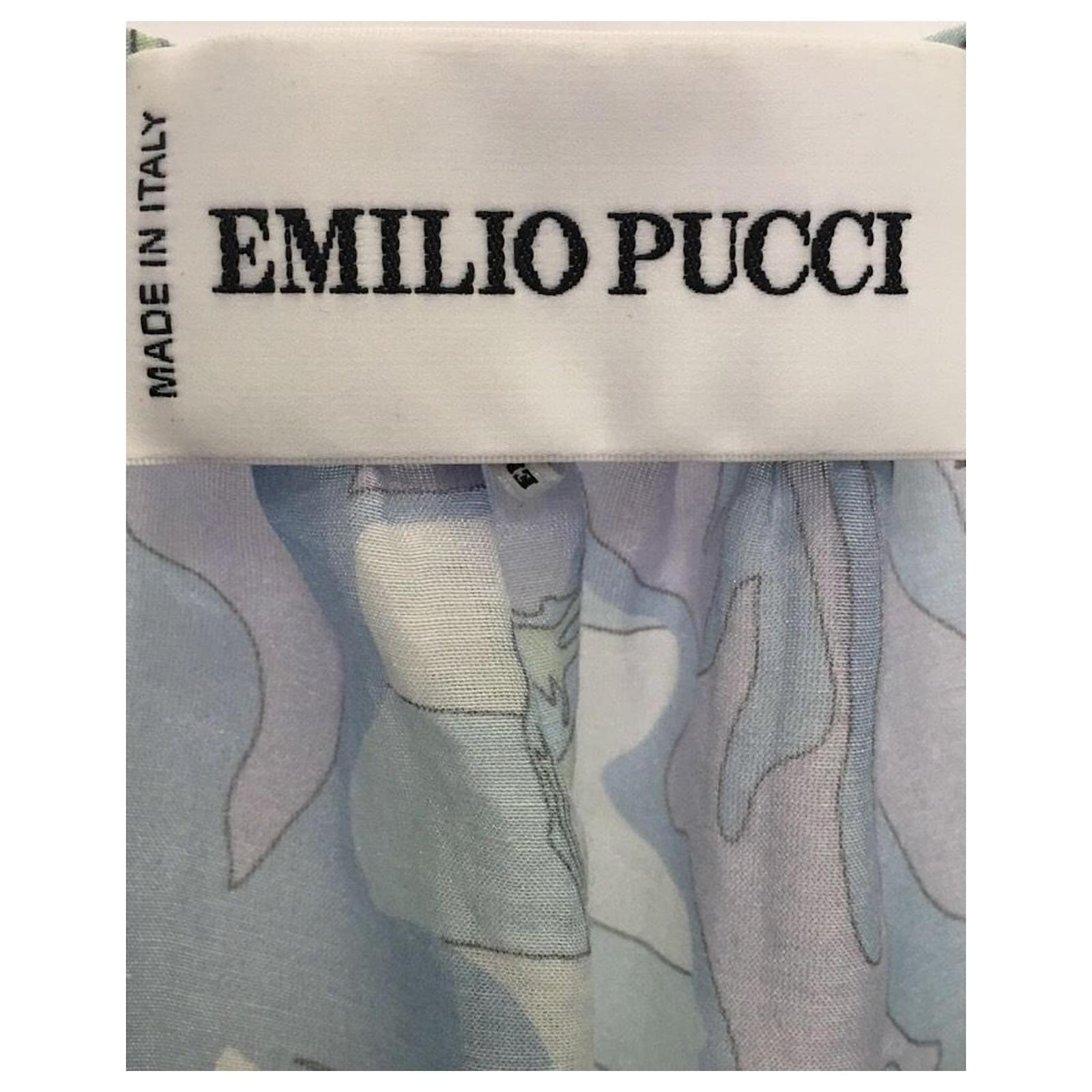 Misc Emilio Pucci Emilio Pucci Dress in Green, Yellow & Grey Silk Blend with Black Lace Trim