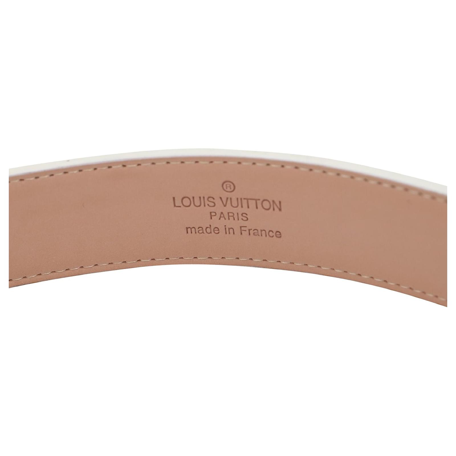 Louis Vuitton LV Initiales Reversible Belt in White Leather ref.557634 -  Joli Closet