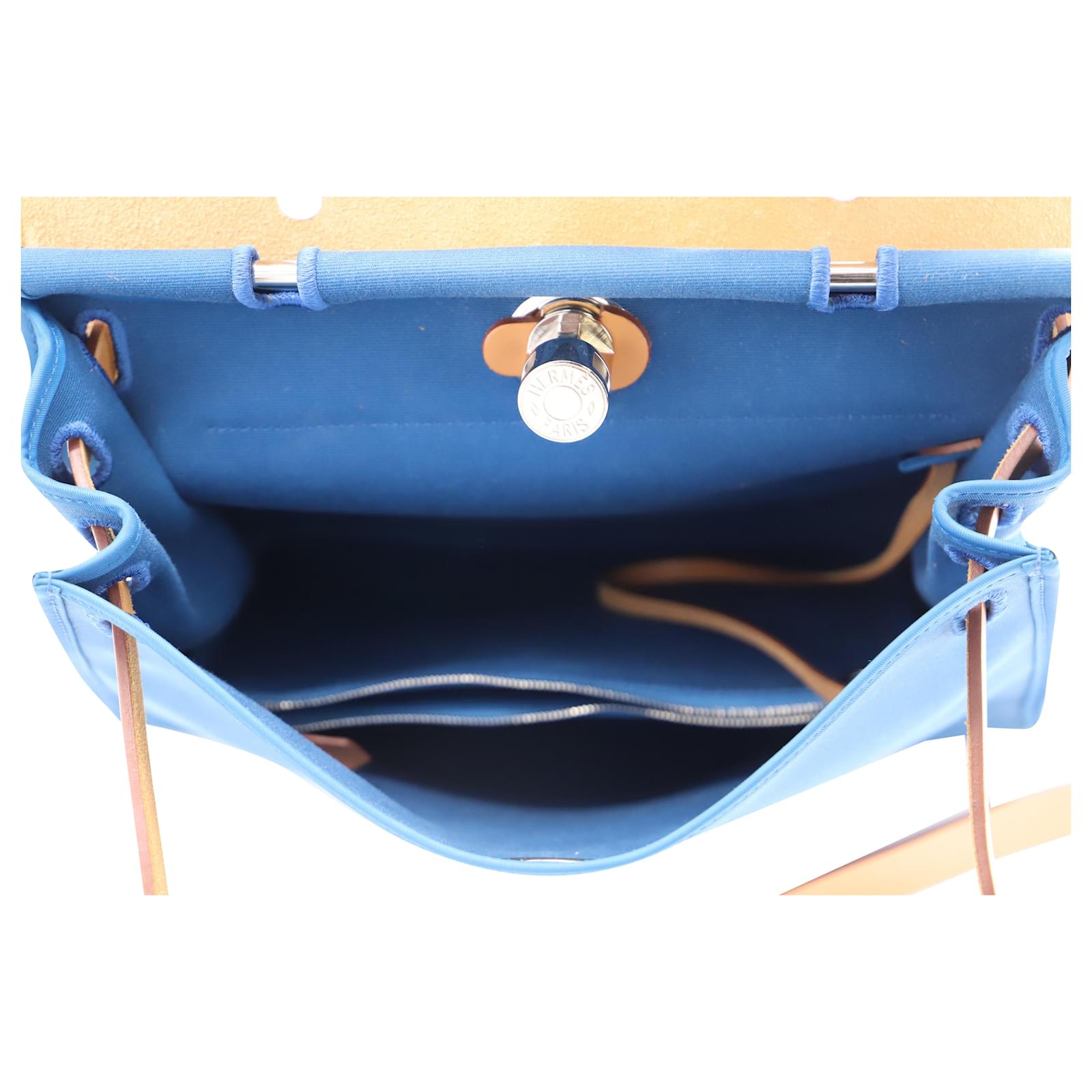 Hermès Herbag Zip 31 in Blue Canvas and Leather ref.530754 - Joli Closet