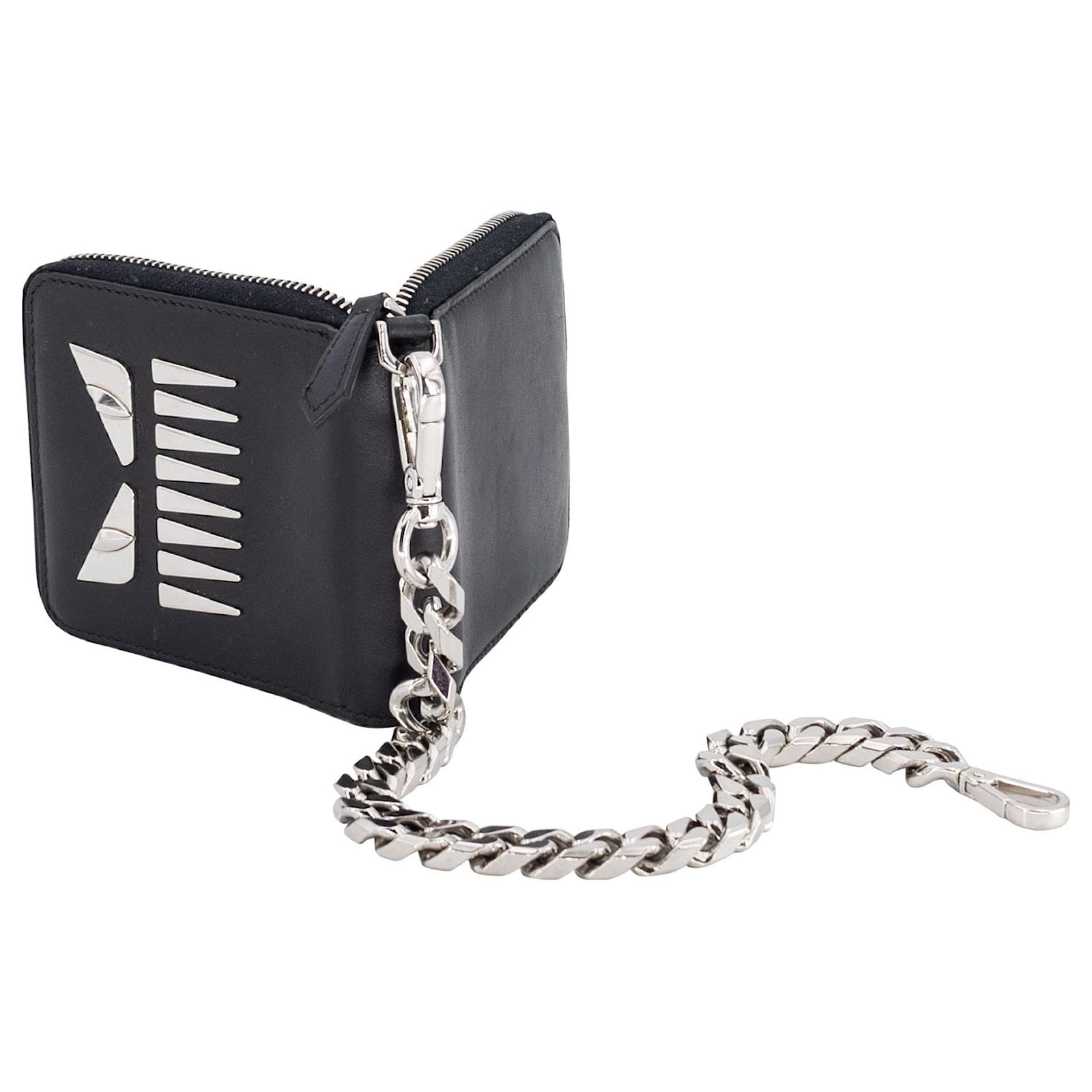 Fendi Monster wallet in black leather with chain ref.530762 - Joli Closet