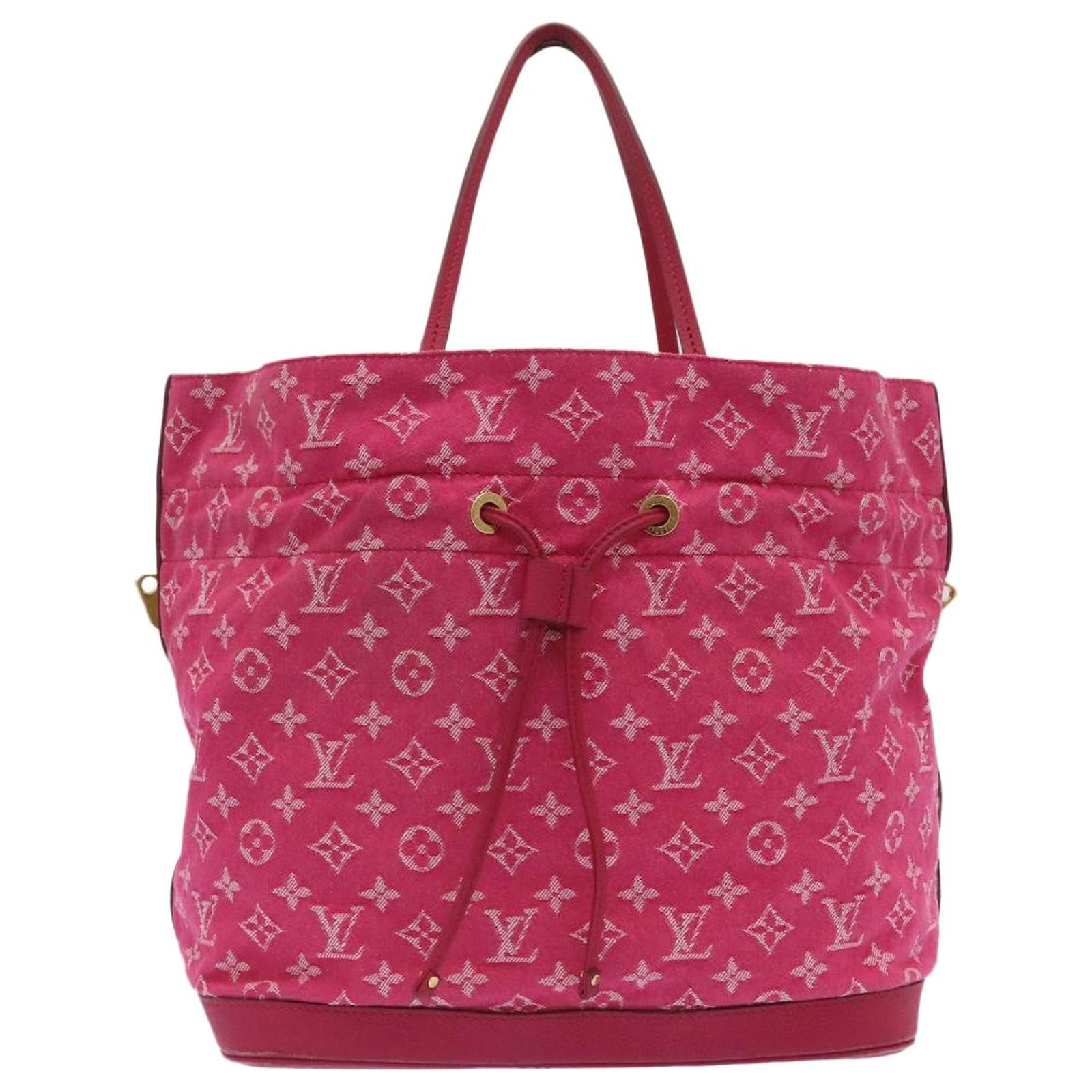 Auth Louis Vuitton Monogram Denim Noefull MM 2Way Hand Bag M40870 Pink 9295G