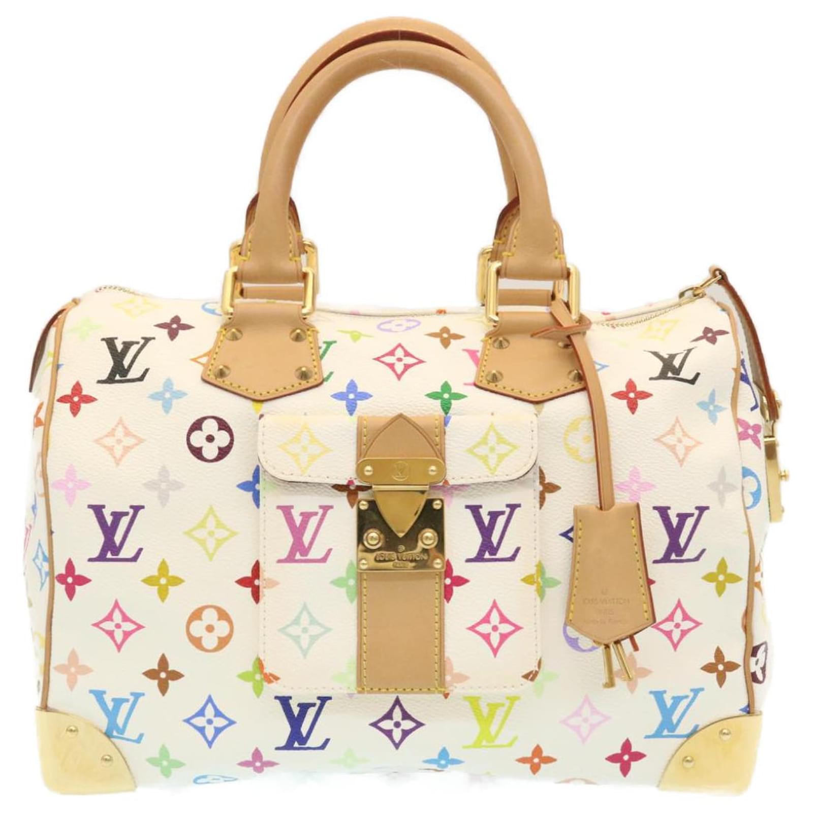 LOUIS VUITTON Monogram Multicolor Speedy 30 Hand Bag White M92643