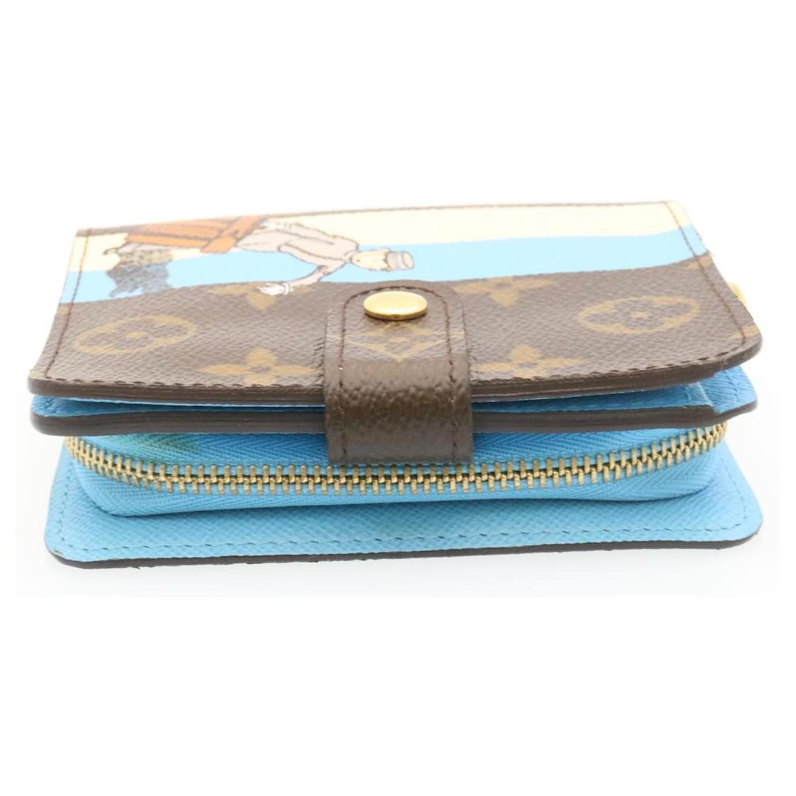 Louis Vuitton, Bags, Lv Groom Compact Zip Wallet Bellboy Monogram Blue