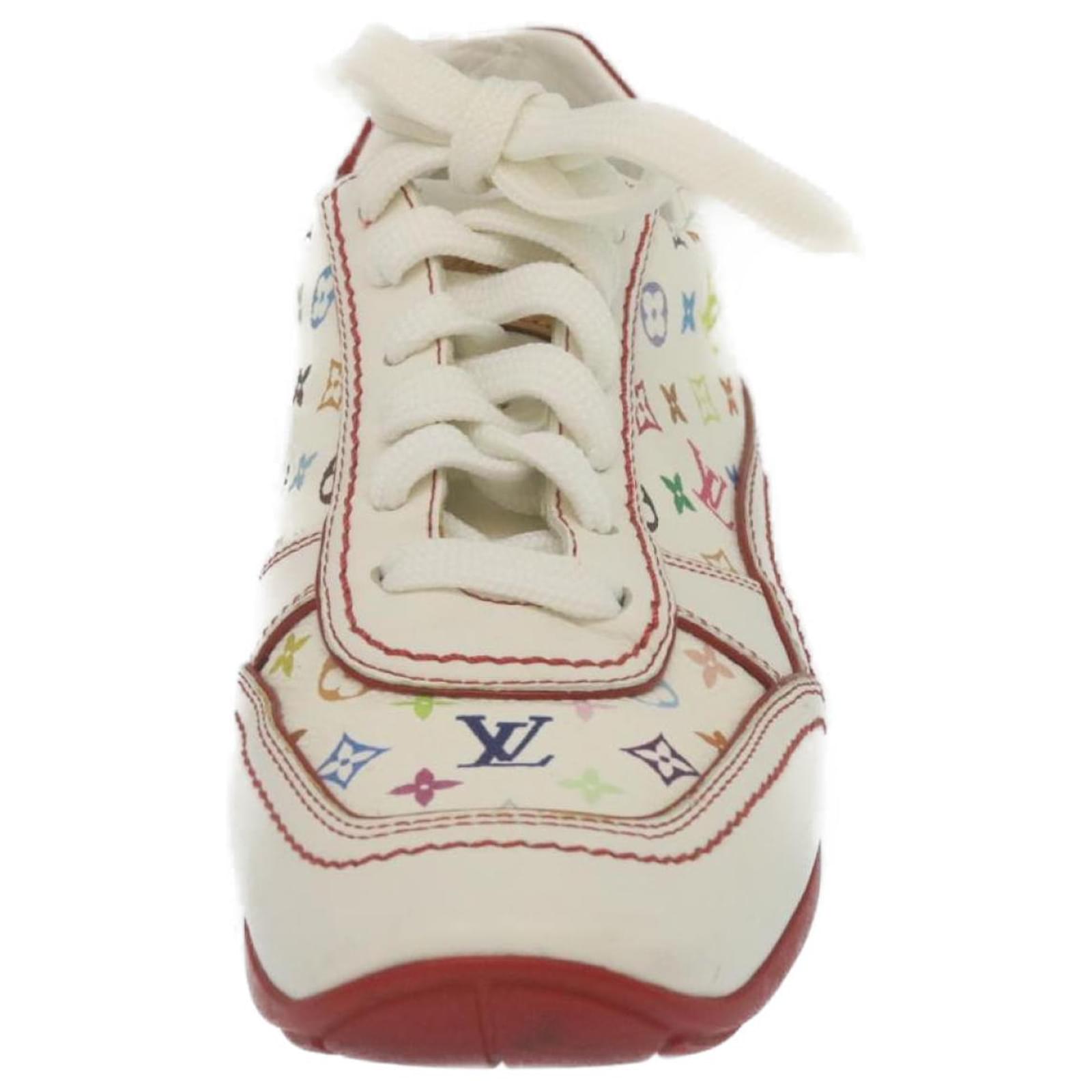 LOUIS VUITTON Monogram Multicolor sneakers White LV Auth fm1269