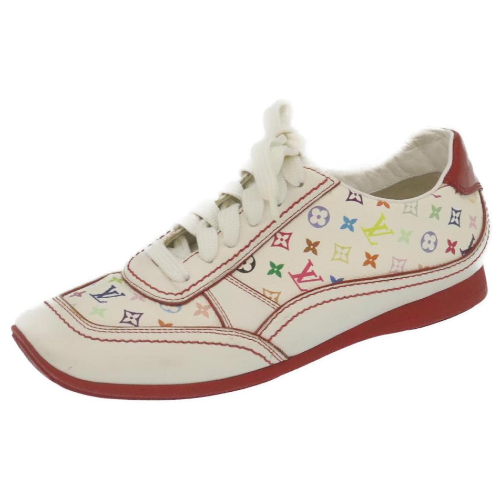 LOUIS VUITTON Monogram Multicolor sneakers White LV Auth fm1269