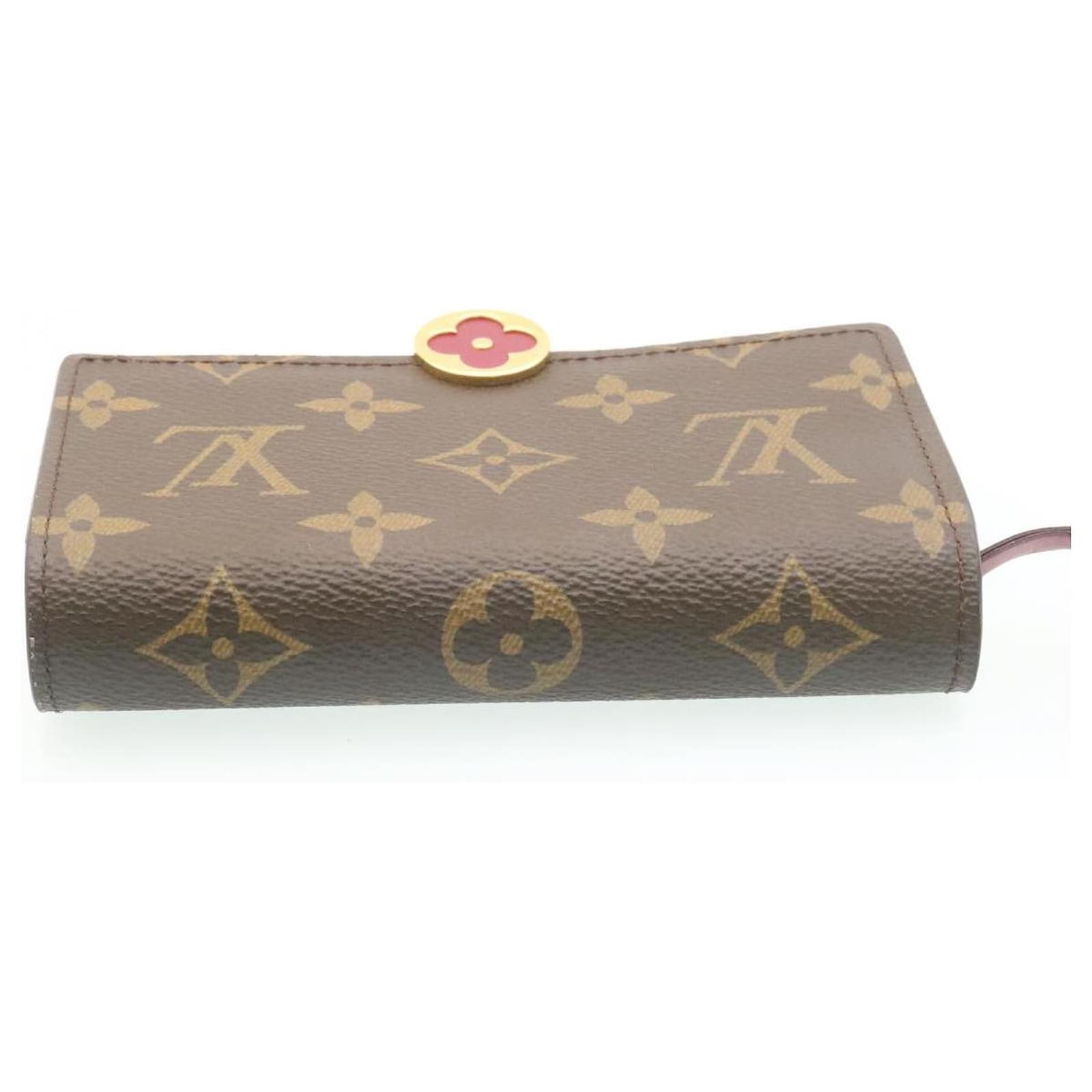 LOUIS VUITTON Monogram Portefeuille Flor Compact Wallet Fuchsia