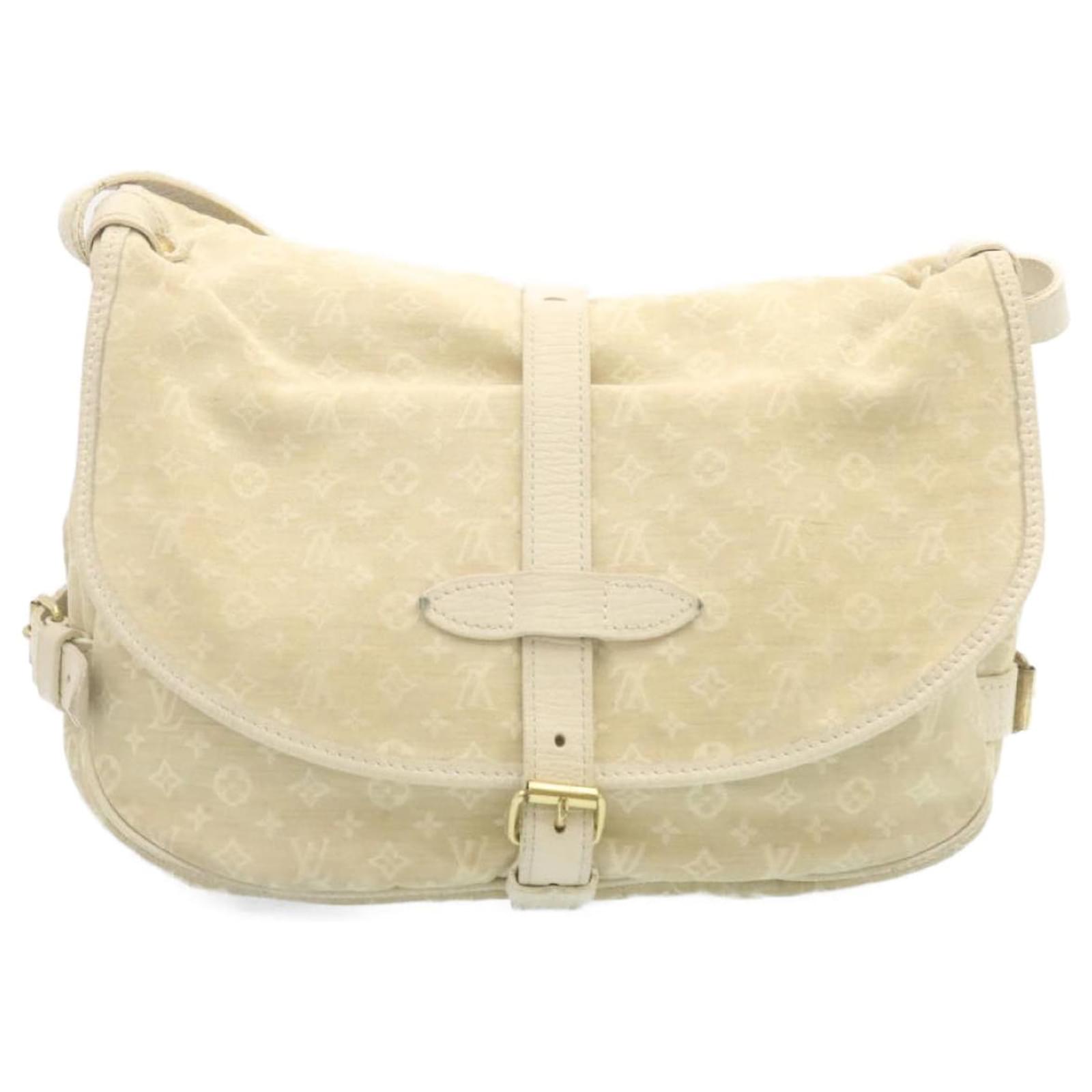 LOUIS VUITTON Monogram Mini Lin Saumur Shoulder Bag Dune M95314 Auth tp159  White Cloth ref.533504 - Joli Closet