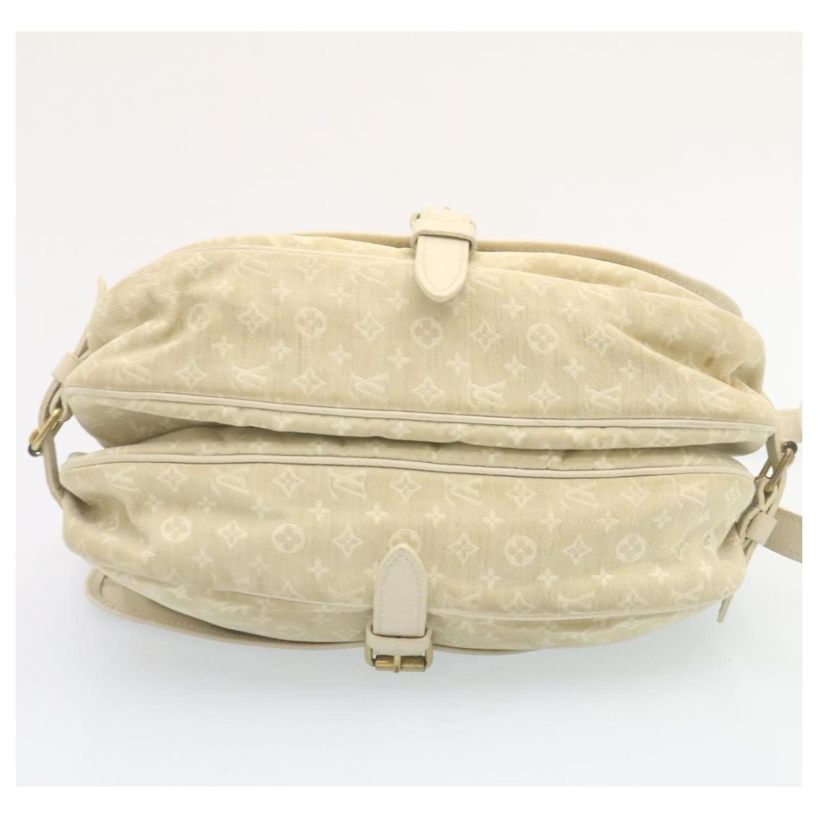 LOUIS VUITTON Monogram Mini Lin Saumur Shoulder Bag Dune M95314 Auth tp159  White Cloth ref.533504 - Joli Closet