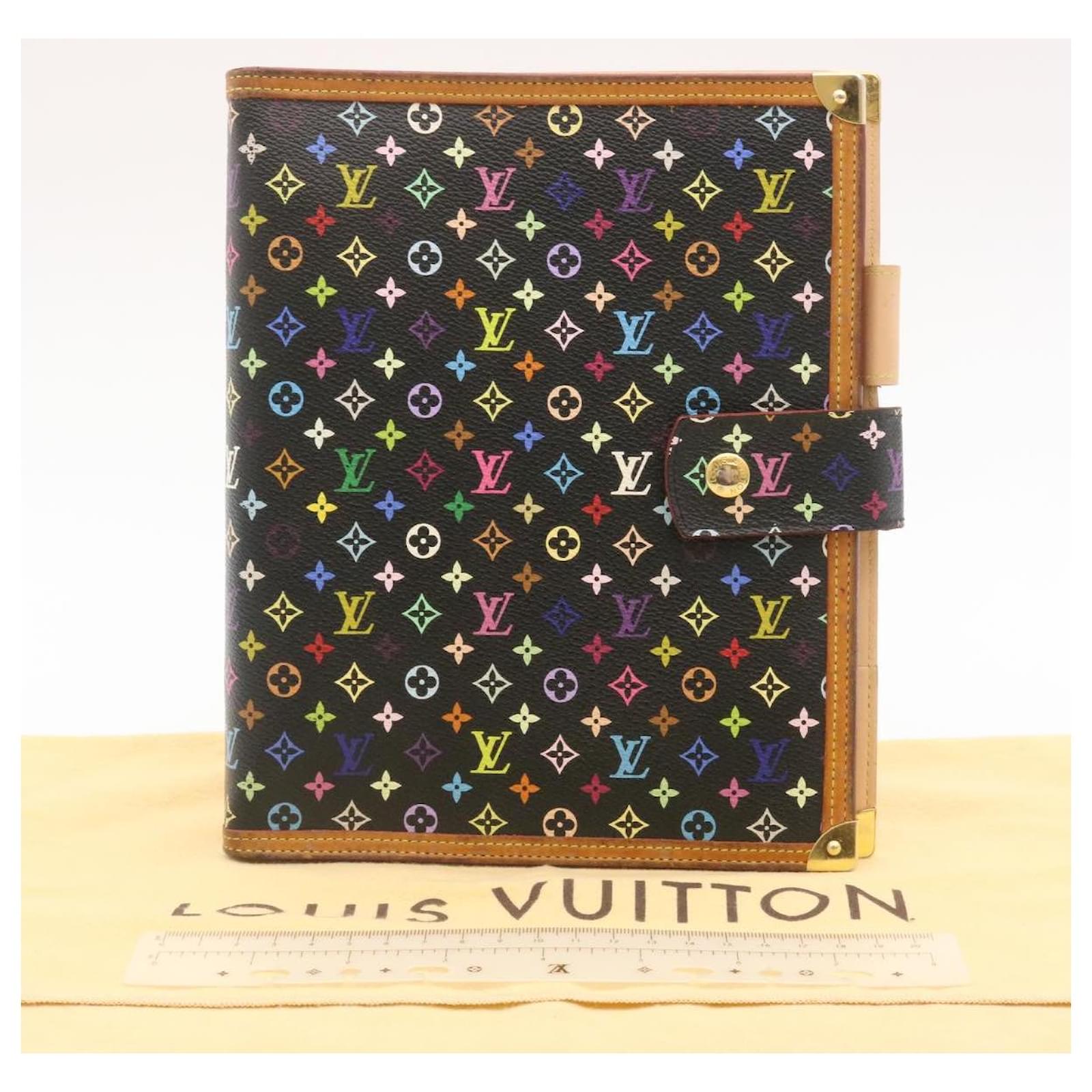 Louis Vuitton Multicolor Agenda GM Day Planner Cover Black R20893 Auth 31294A, Women's