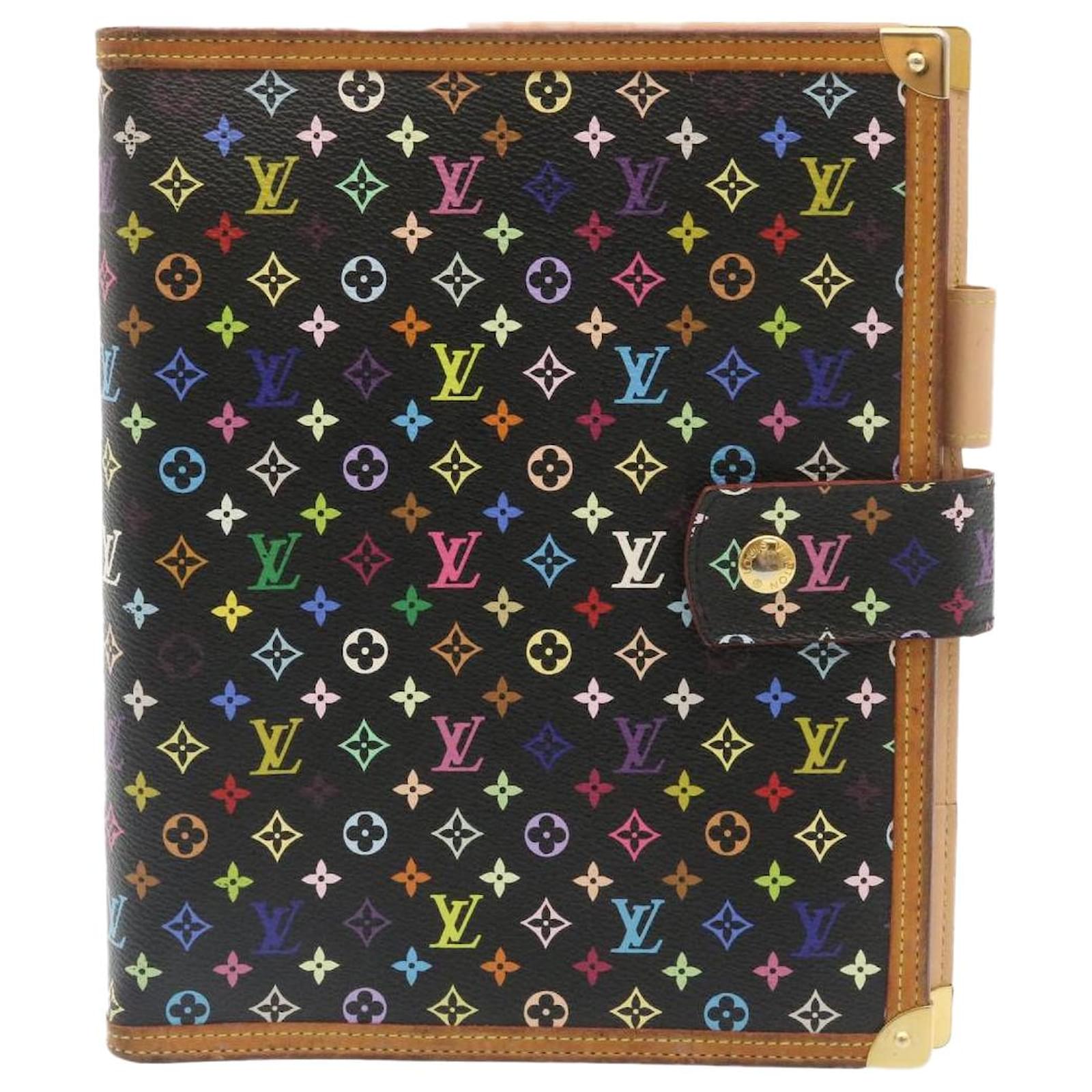 Louis Vuitton Multicolor Agenda GM Day Planner Cover Black R20893 Auth 31294A, Women's