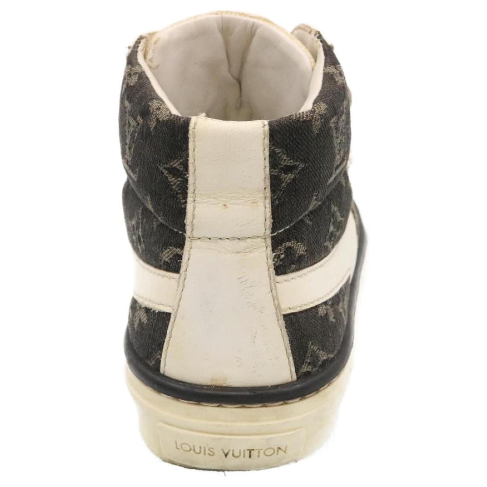 LOUIS VUITTON Monogram Sneakers Denim Kids Black White LV Auth hs704 Cloth  ref.533732 - Joli Closet