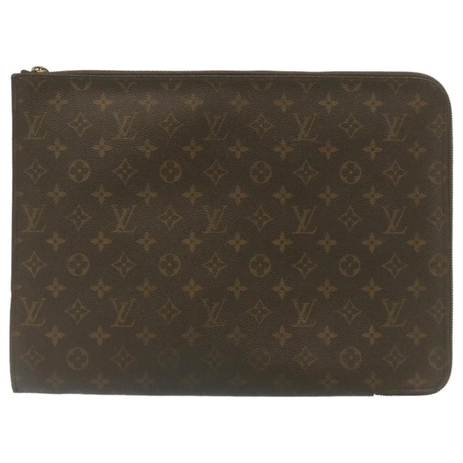 LOUIS VUITTON Monogram Poche Document Briefcase M53400 LV Auth