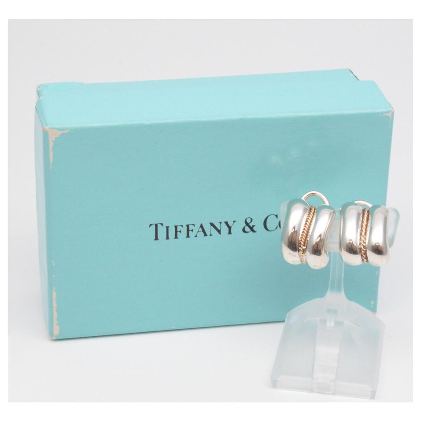 Tiffany K14 / SV Earrings Silver Weight 