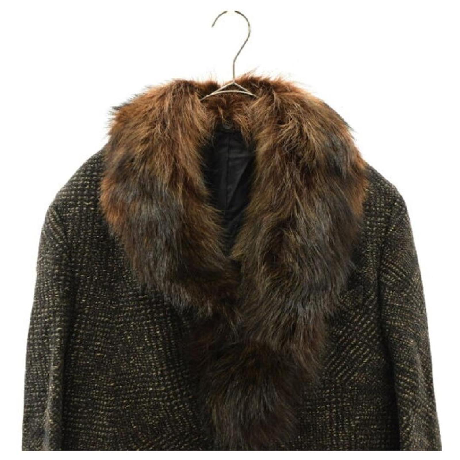 FENDI Black Wool Chester Coat