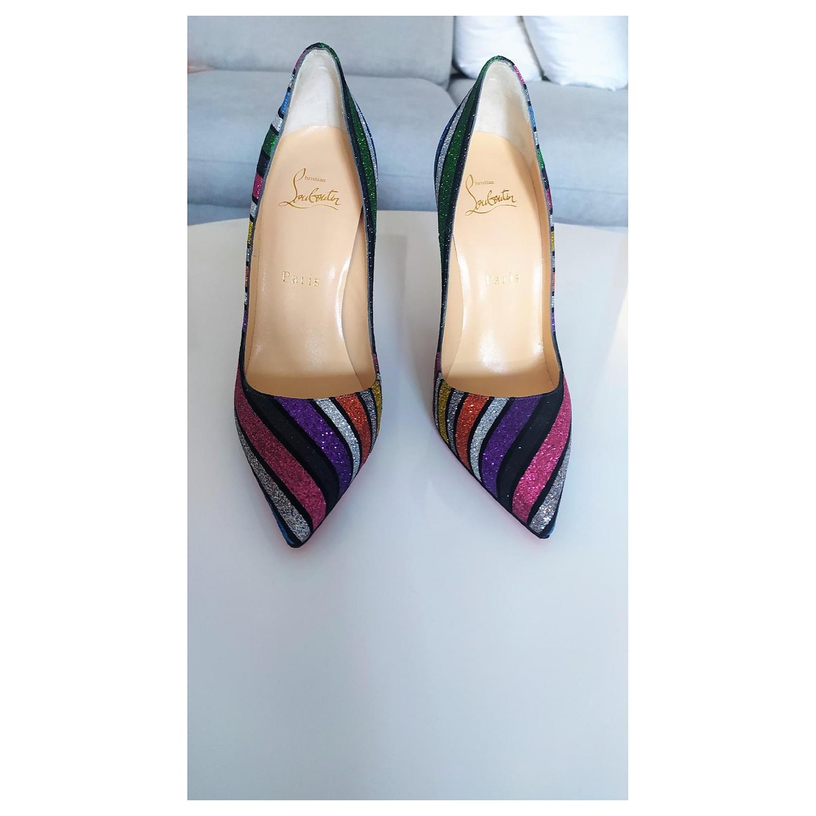 So kate stripy glitter pump Christian Louboutin Multiple colors Suede  ref.534138 - Joli Closet