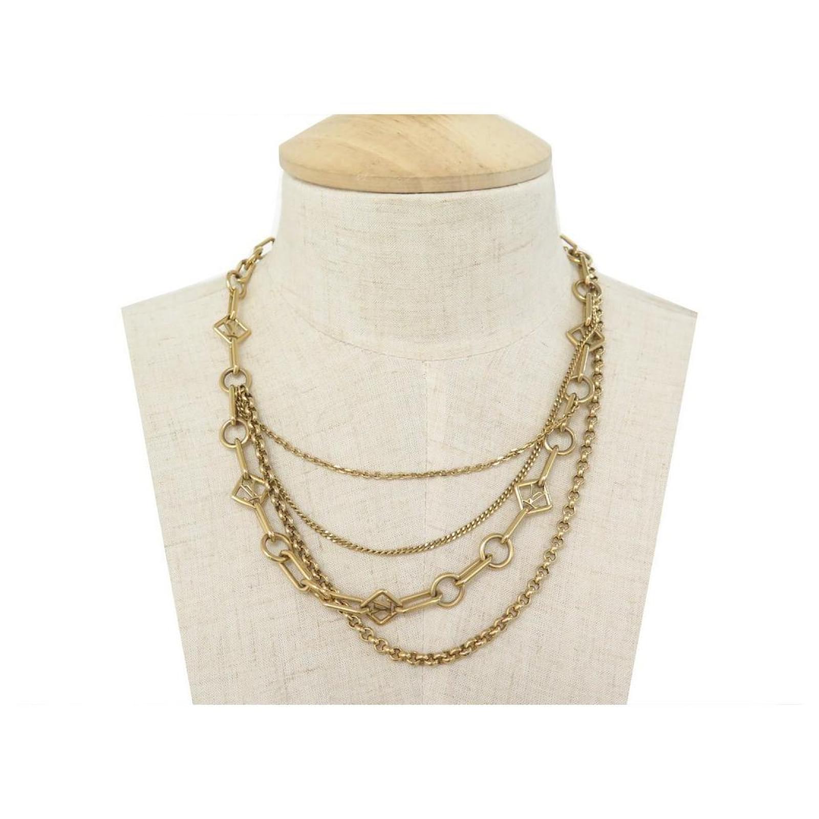 Louis Vuitton Signature Chain Necklace Multi in Metal with Gold