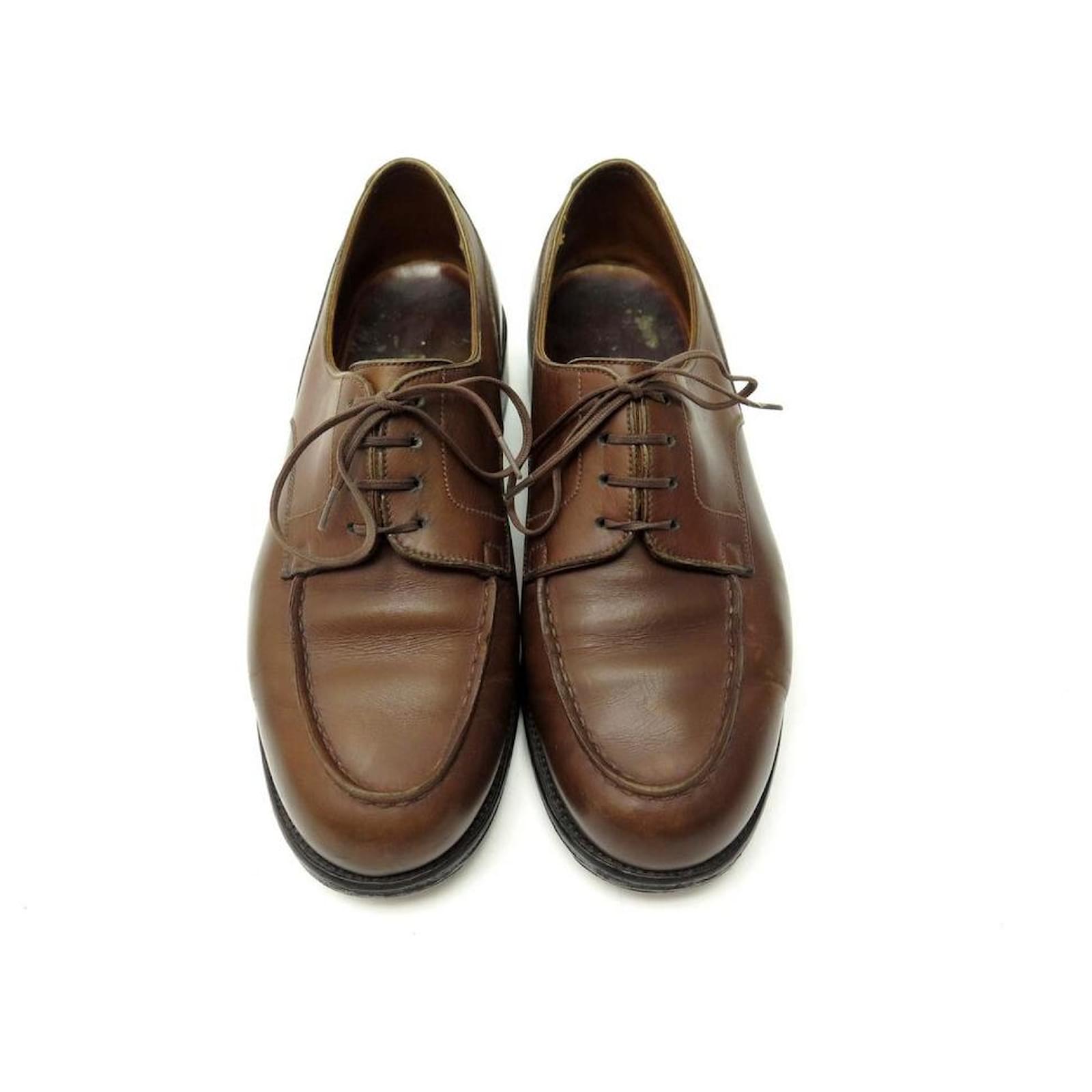 JM WESTON LE GOLF SHOES 641 4C 37 BROWN LEATHER DERBY + SLEEVES ref ...
