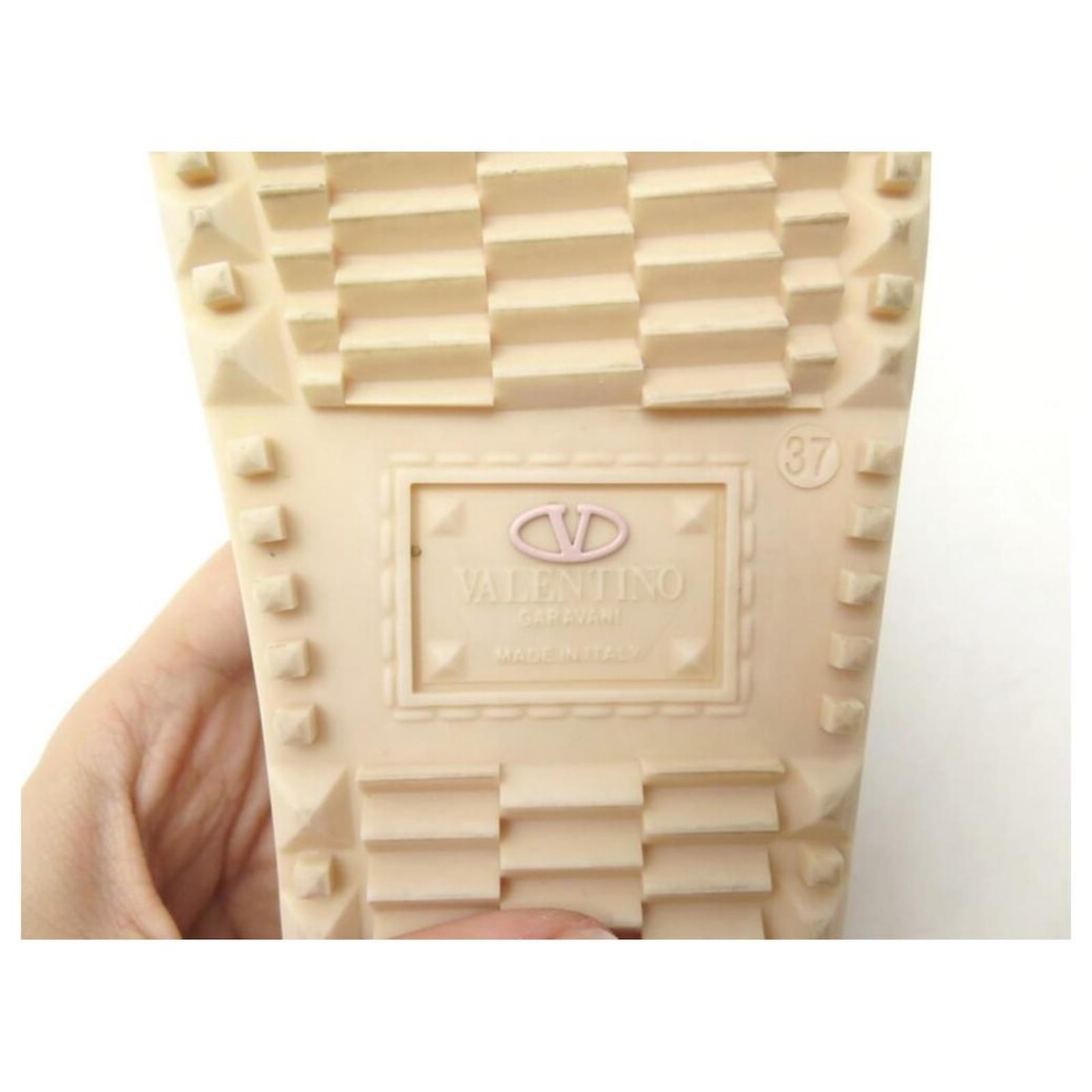 VALENTINO GARAVANI SHOES ROCKSTUD SANDALS 37 TRANSPARENT POOL