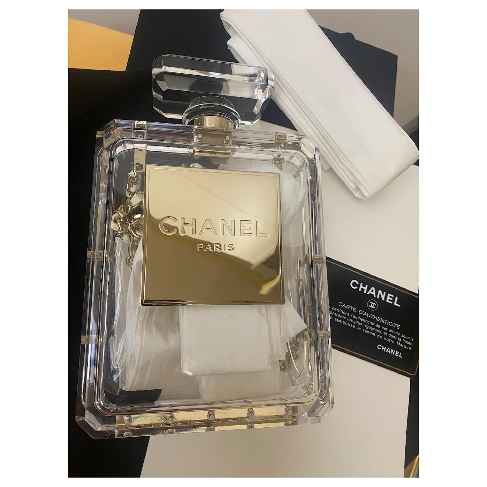 clear chanel perfume bag