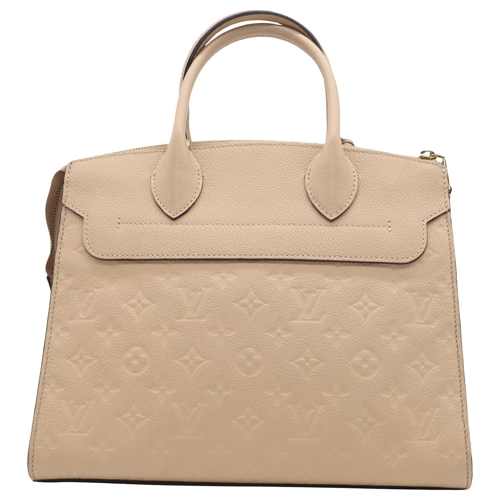 Louis Vuitton Monogram Empreinte Pont Neuf MM Bag in Beige Leather  ref.535434 - Joli Closet