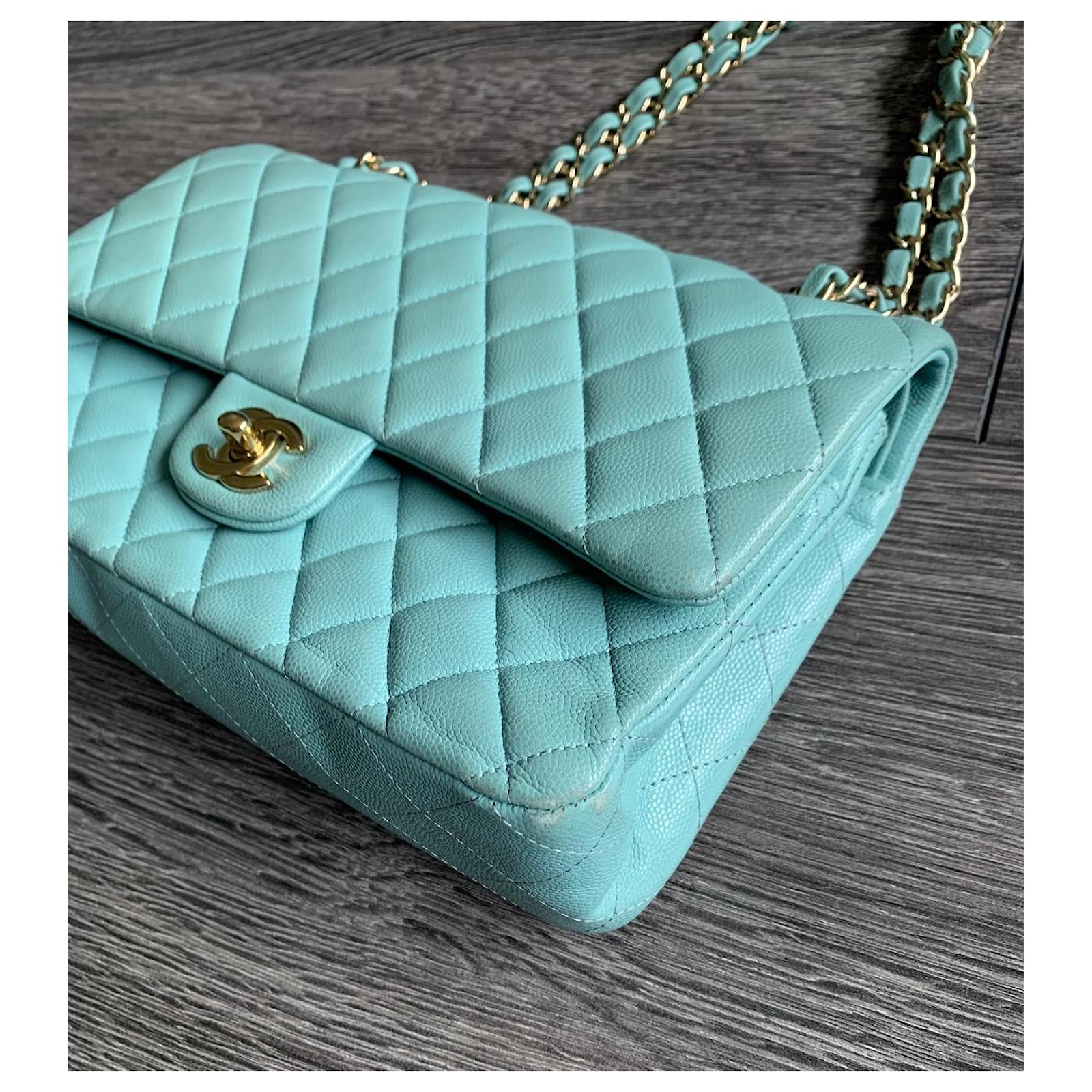 Timeless/classique glitter handbag Chanel Green in Glitter - 38152078