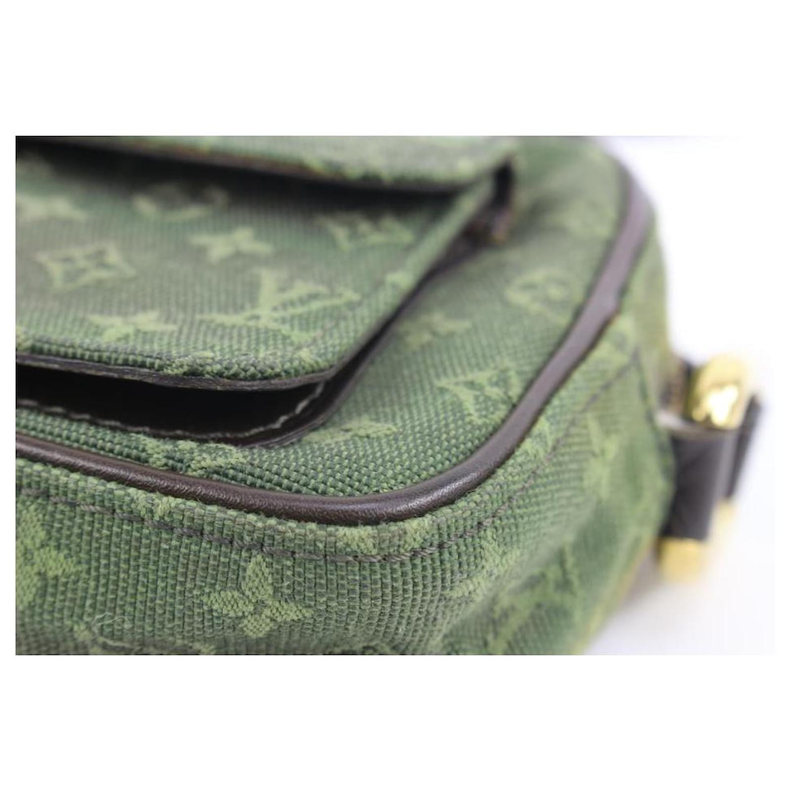 Louis Vuitton Khaki Olive Grey Monogram Mini Lin Juliette Crossbody Bag  859931