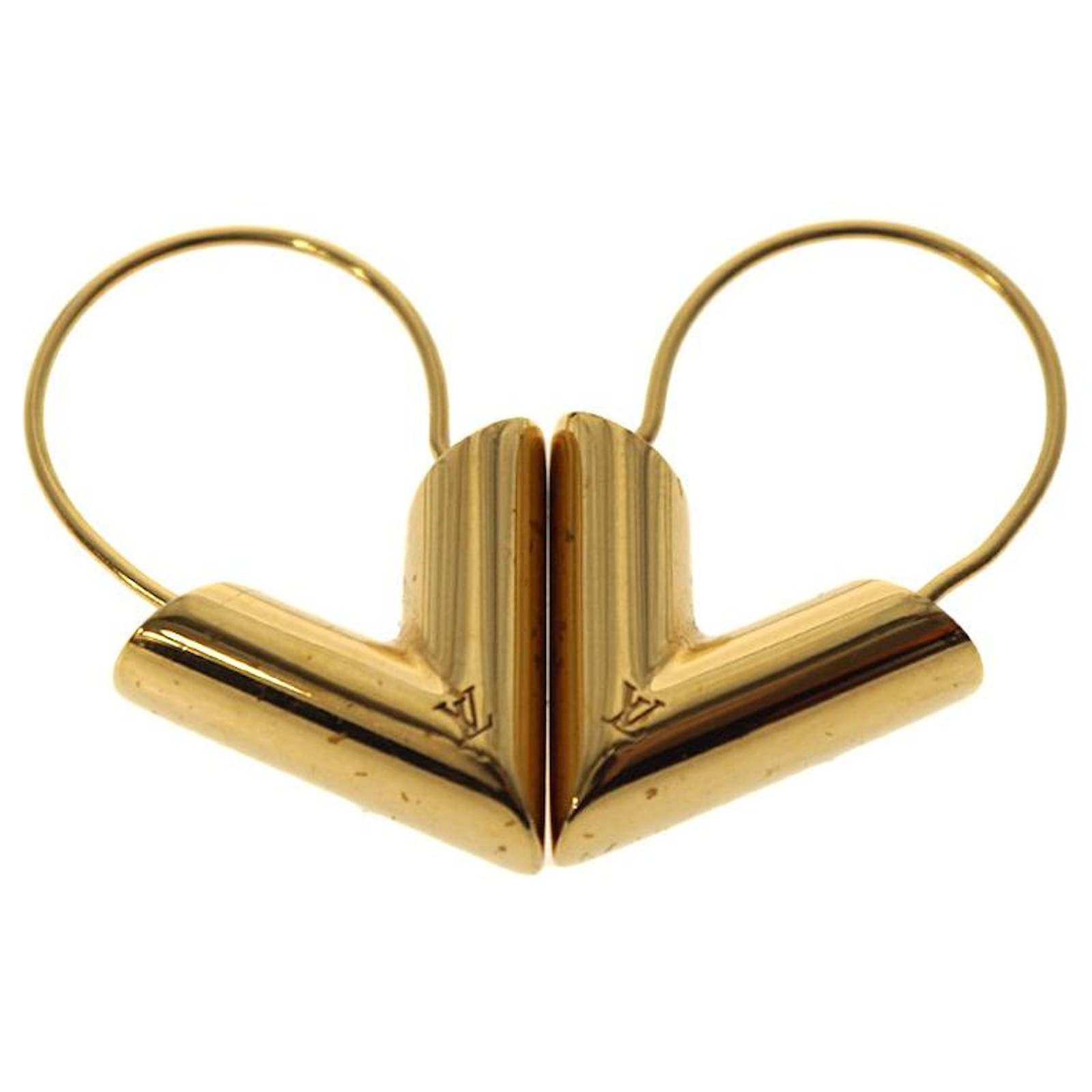 Louis Vuitton Orecchini LV Edge foderati Gold hardware Metallo ref.264985 -  Joli Closet
