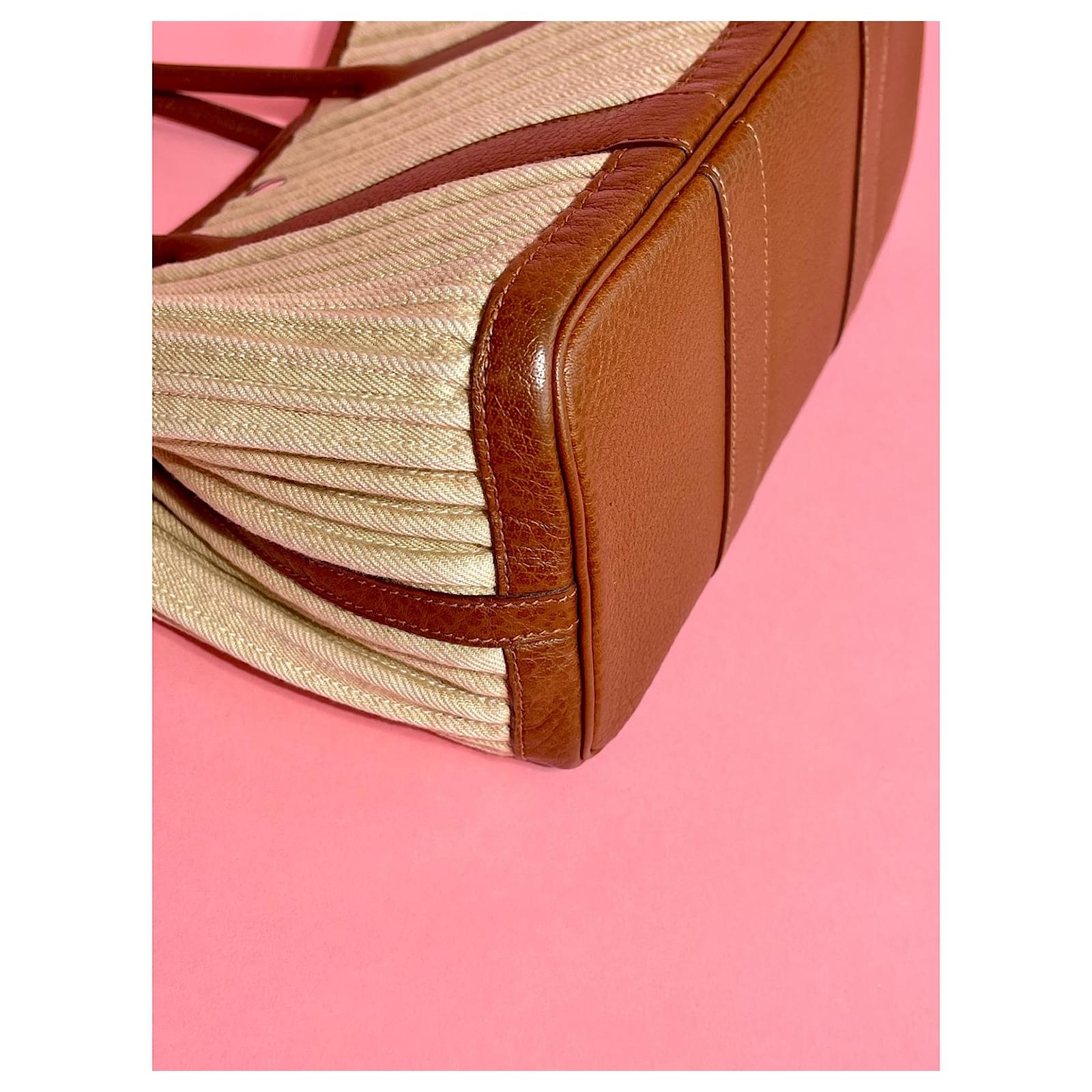 Rare vintage PM Hermès Garden Party size 30 cm Caramel Leather ref.536732 -  Joli Closet