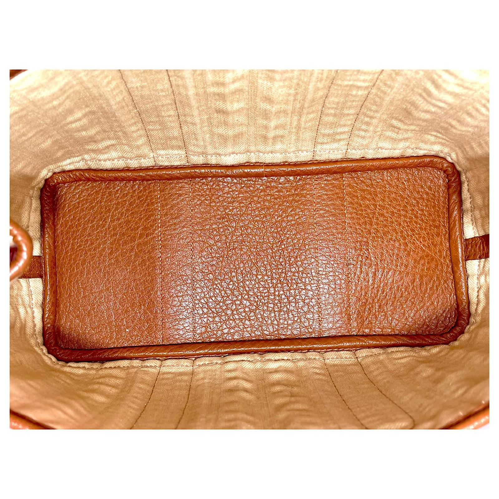 Rare vintage PM Hermès Garden Party size 30 cm Caramel Leather ref.536732 -  Joli Closet