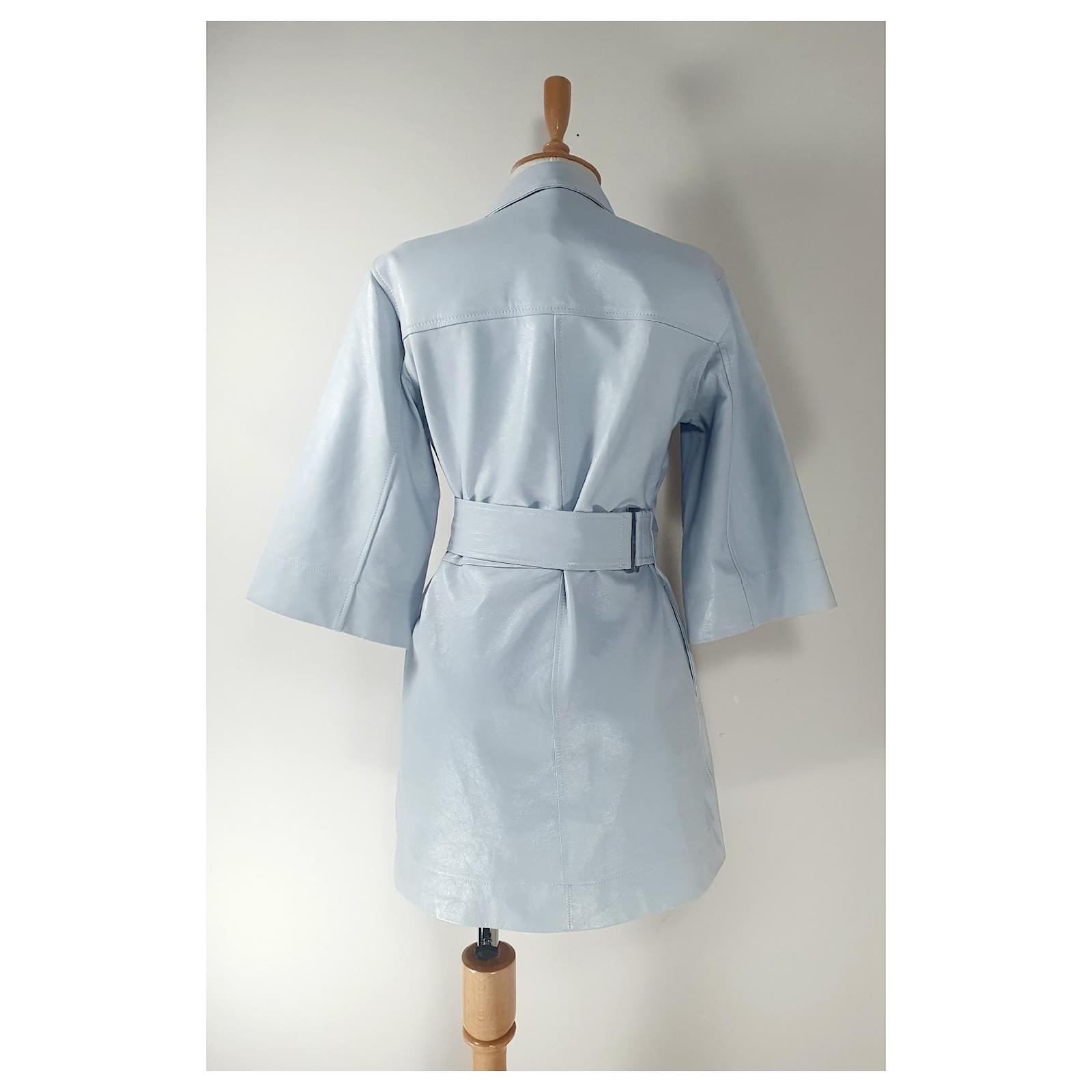 Ganni Dresses Blue Leather ref.JC538038 (Sold) - Joli Closet