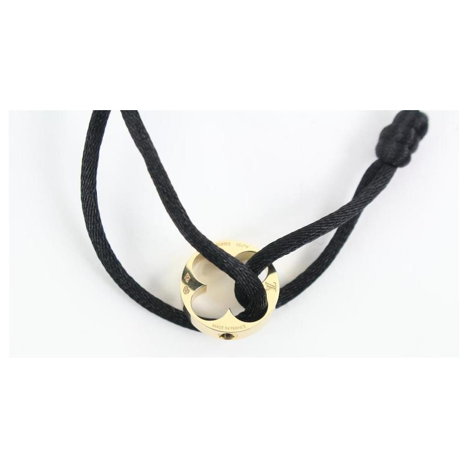Louis Vuitton Black Cord Yellow 18k Gold Empreinte Bracelet White gold  ref.538104 - Joli Closet