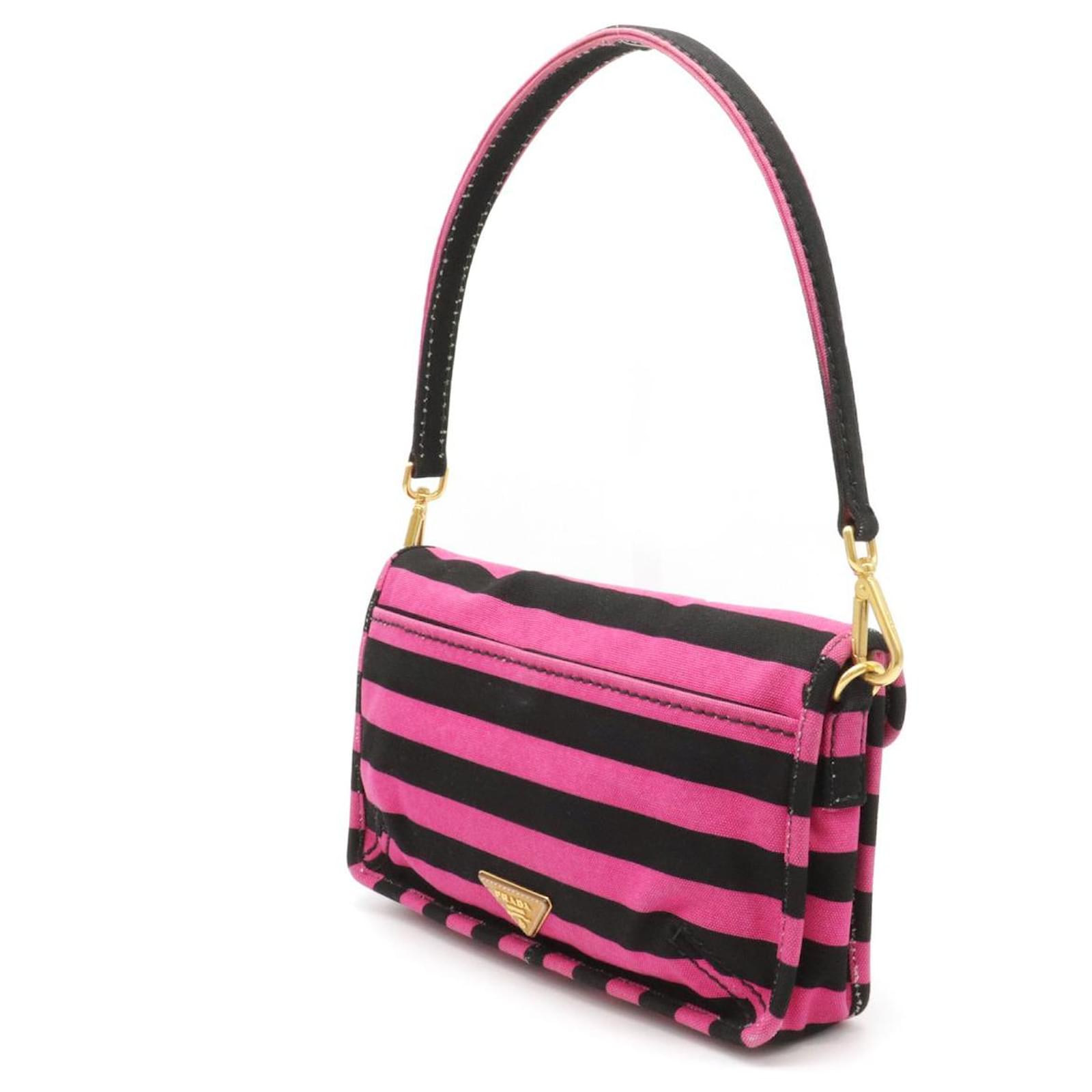 PRADA Dot Chain Shoulder Bag Nylon Pink Black Auth 48618 ref.1001632 - Joli  Closet
