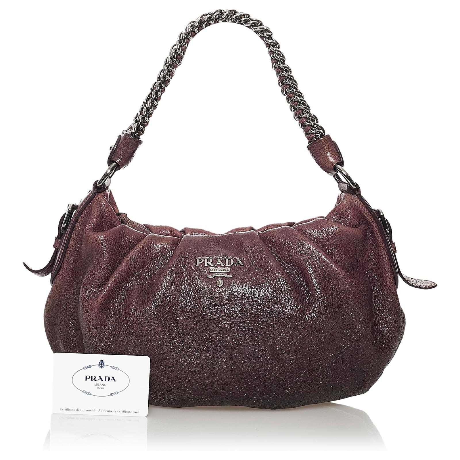 PRADA Cervo Lux Chain Shoulder Bag Purple-US