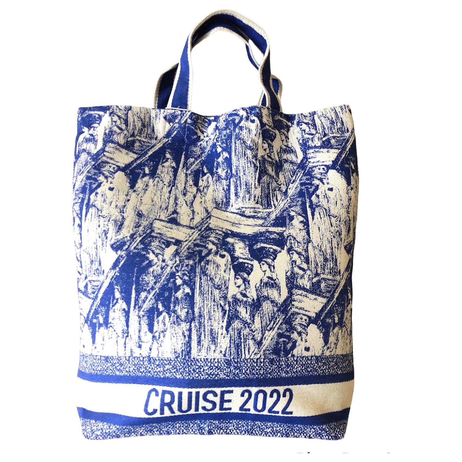 Sac cabas Dioriviera Cruise 2022 en toile bleu - Dior