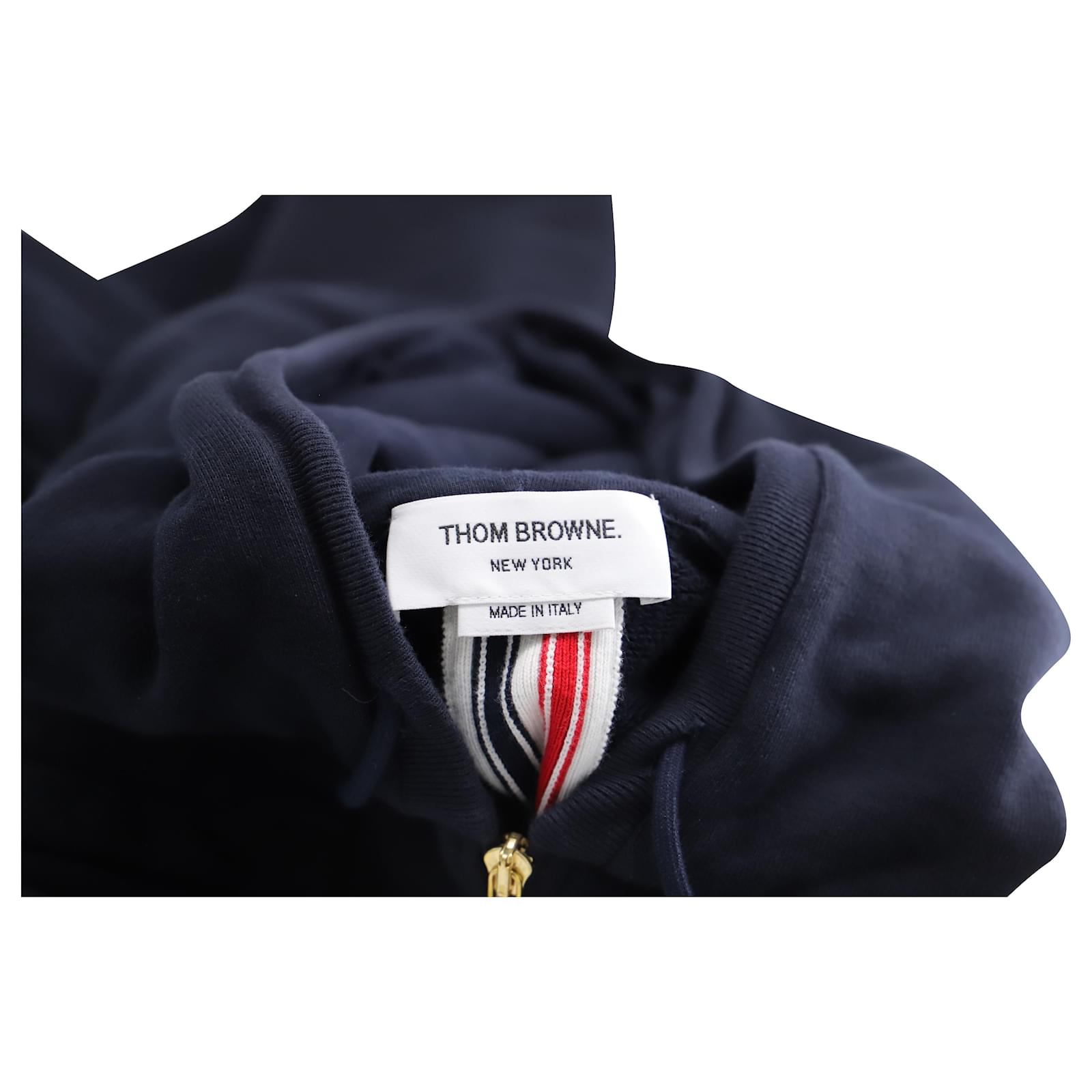 THOM BROWNE Striped Loopback Cotton-Jersey Zip-Up Hoodie for Men