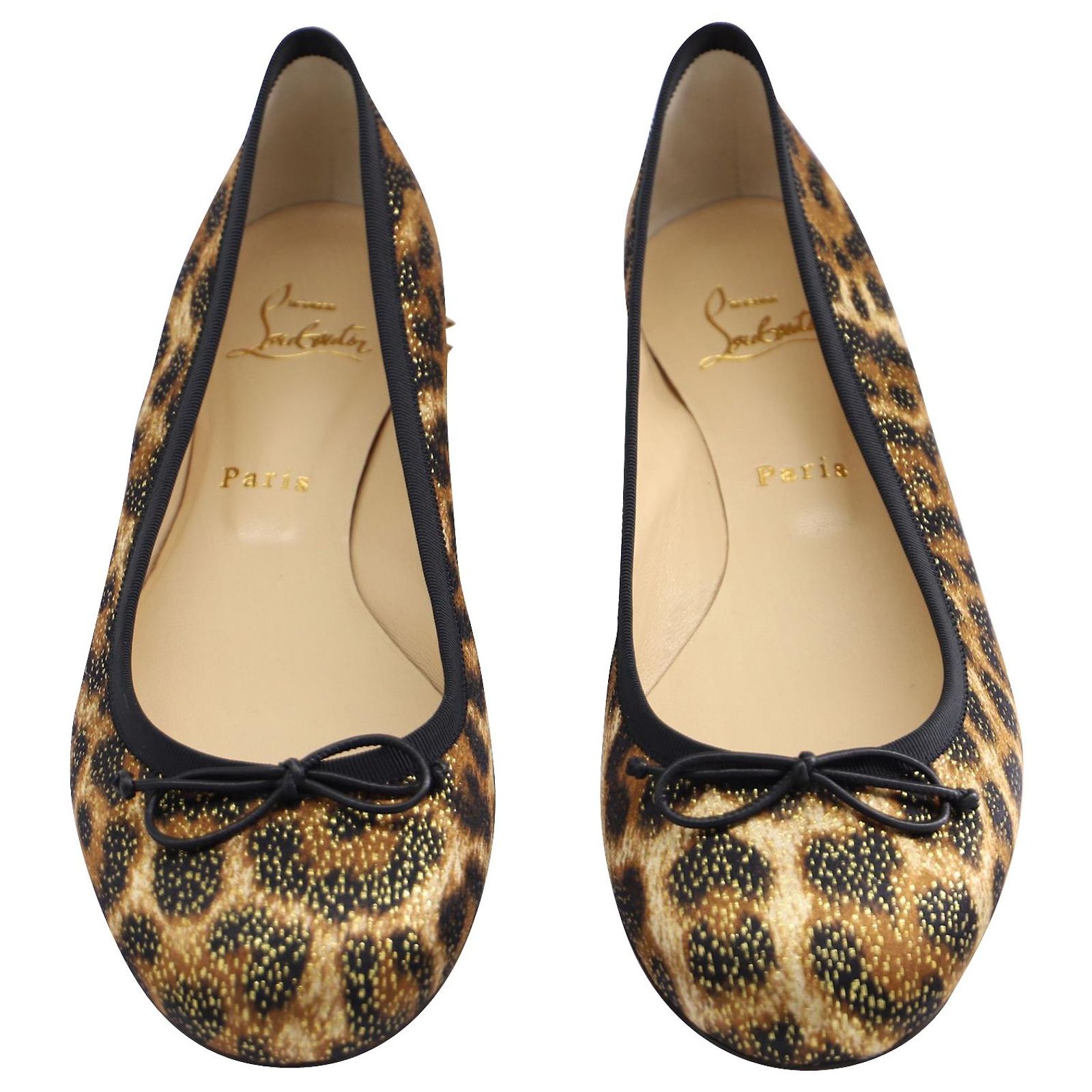 Christian Louboutin Ballerines à clous La Massine en toile à imprimé ...