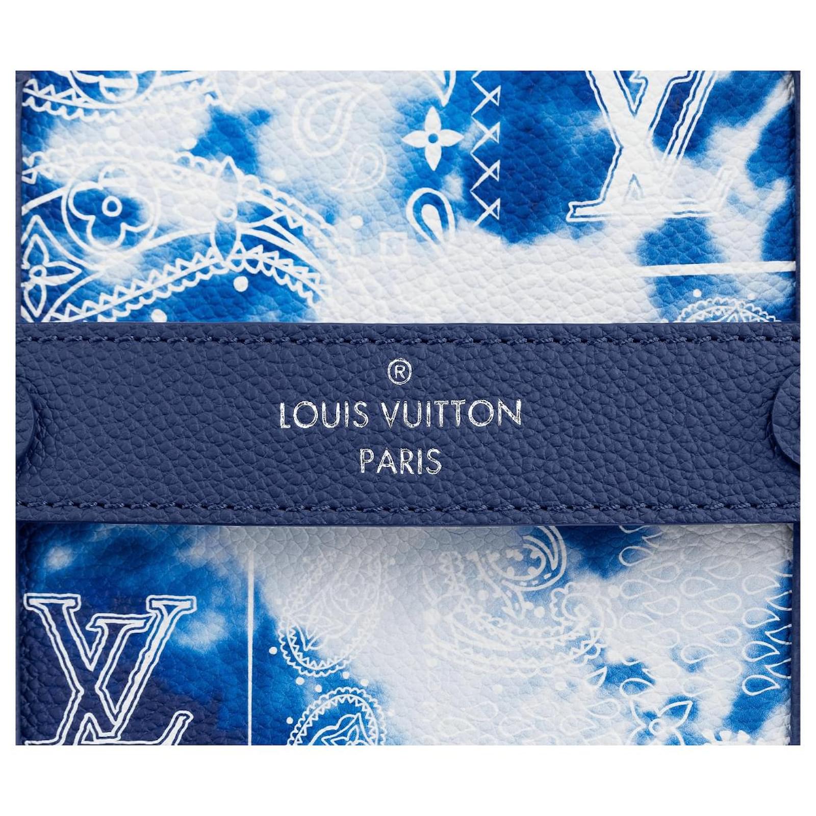 LOUIS VUITTON Cowhide Monogram Bandana Journey Tote Blue White 1267980