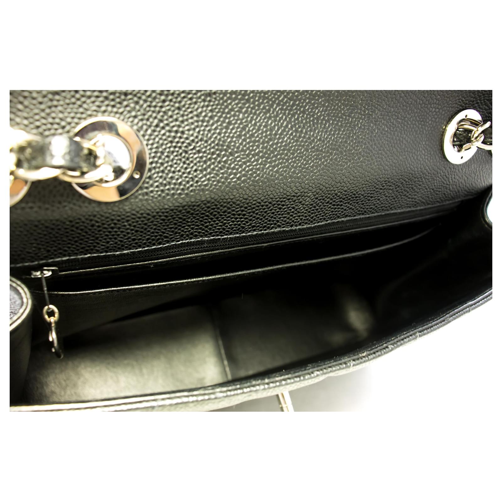 CHANEL Large Classic Handbag Chain Shoulder Bag Flap Black