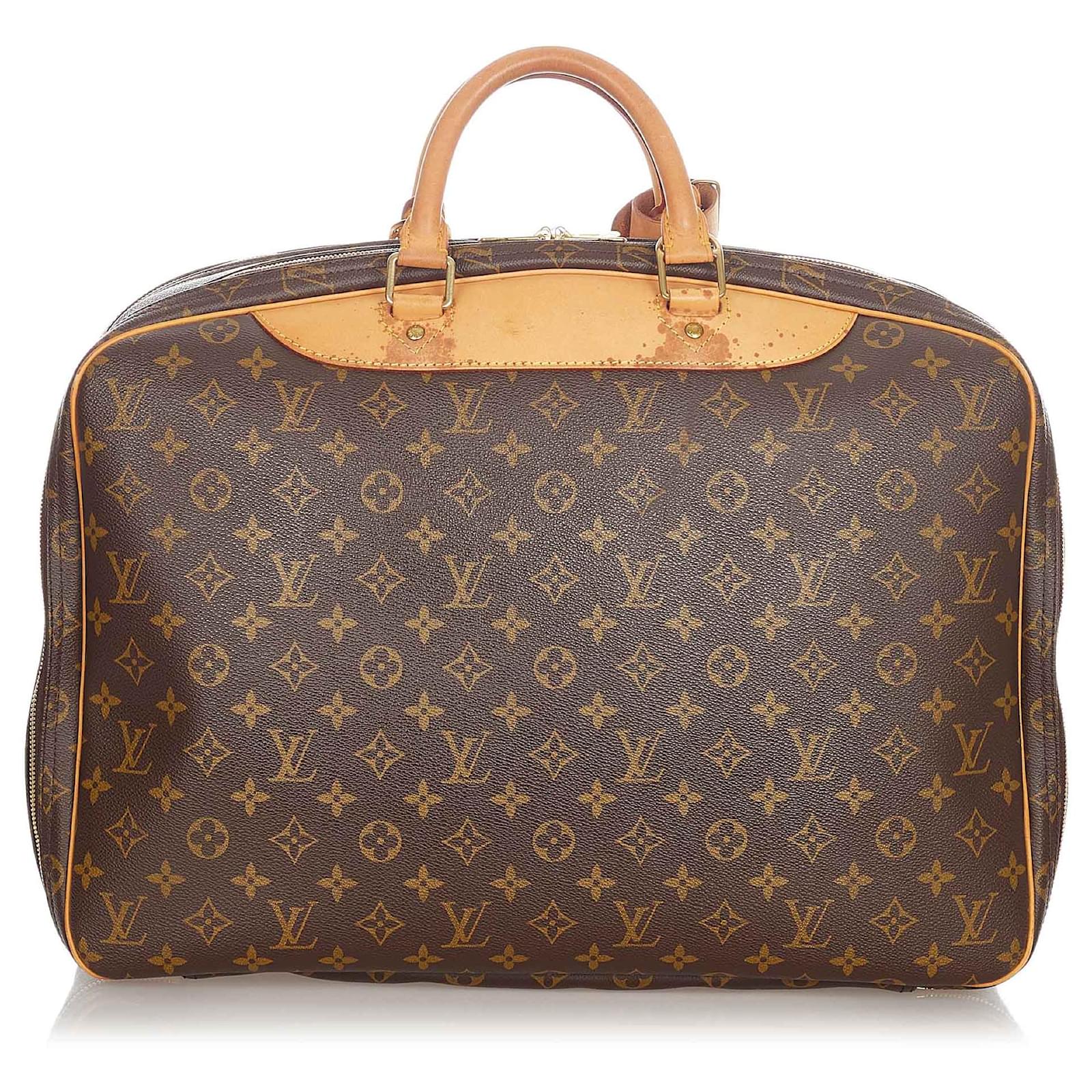 Louis Vuitton Monogram Alize 24 Hours Brown Leather Cloth ref
