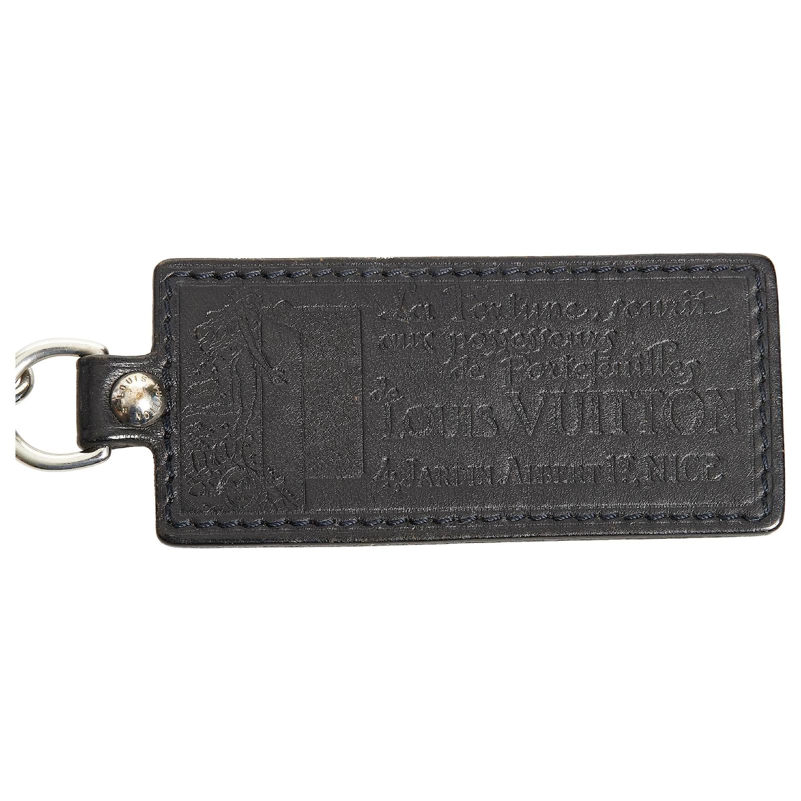 Louis Vuitton Black Leather Key Chain Silvery Metal Pony-style calfskin  ref.542743 - Joli Closet