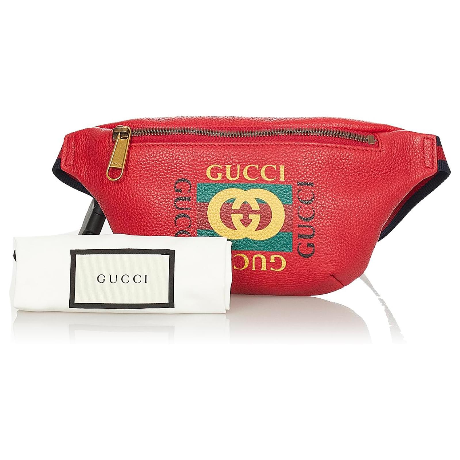 Gucci Red Logo Leather Belt Bag Multiple colors Pony-style calfskin  ref.405728 - Joli Closet
