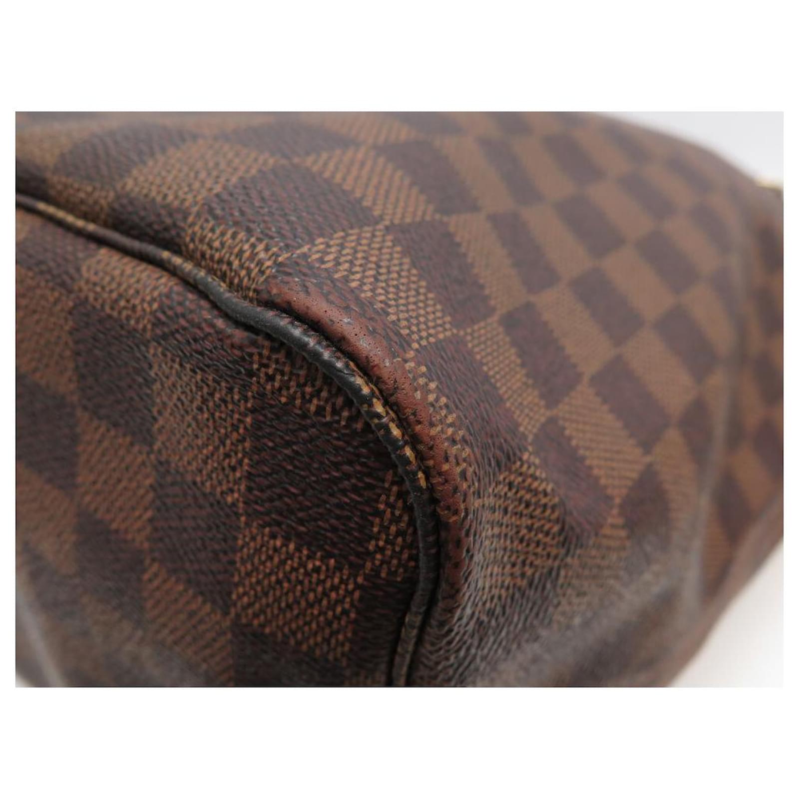 Bolso Cabás Louis Vuitton Neverfull en lona Monogram marrón y cuero  esmaltado marrón